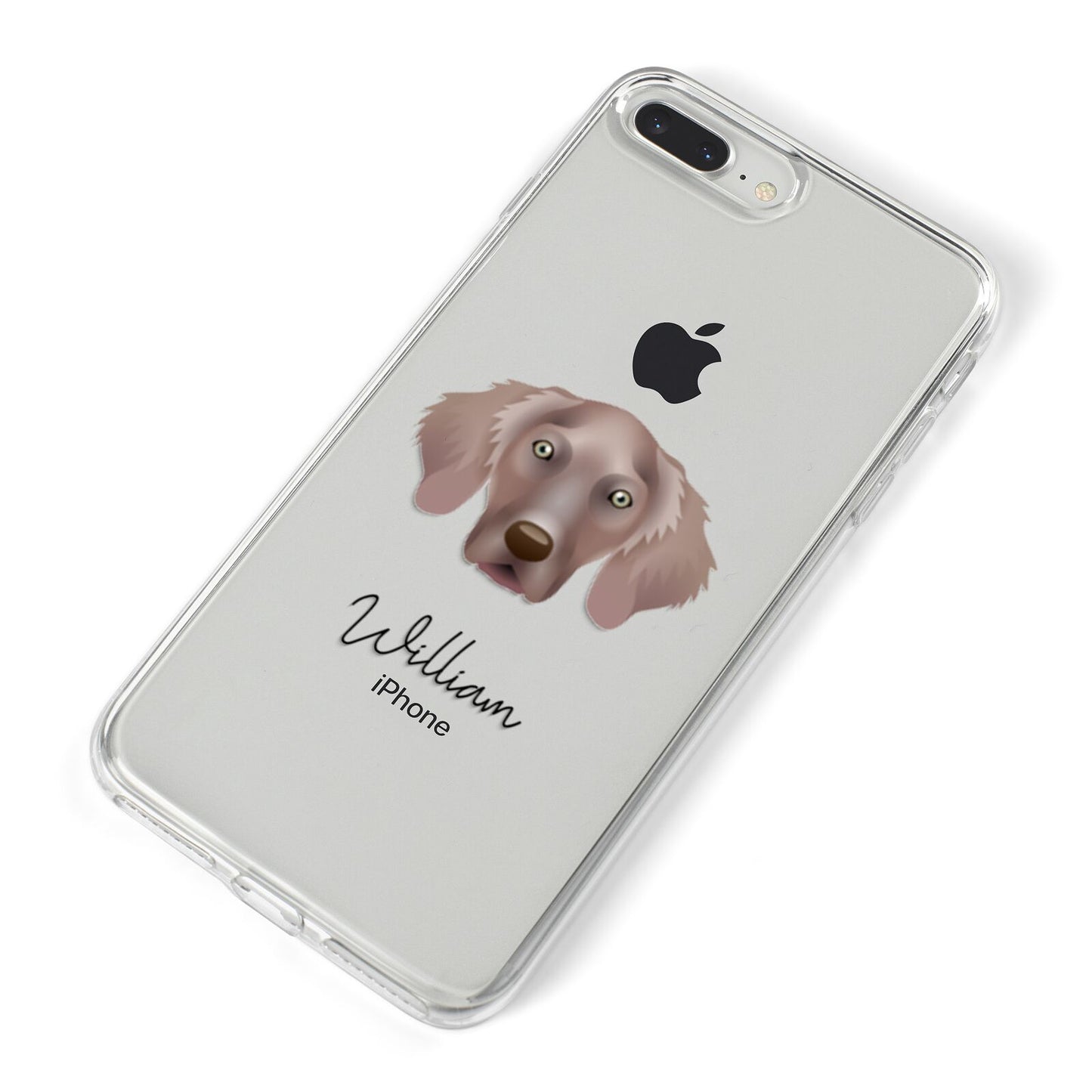 Weimaraner Personalised iPhone 8 Plus Bumper Case on Silver iPhone Alternative Image