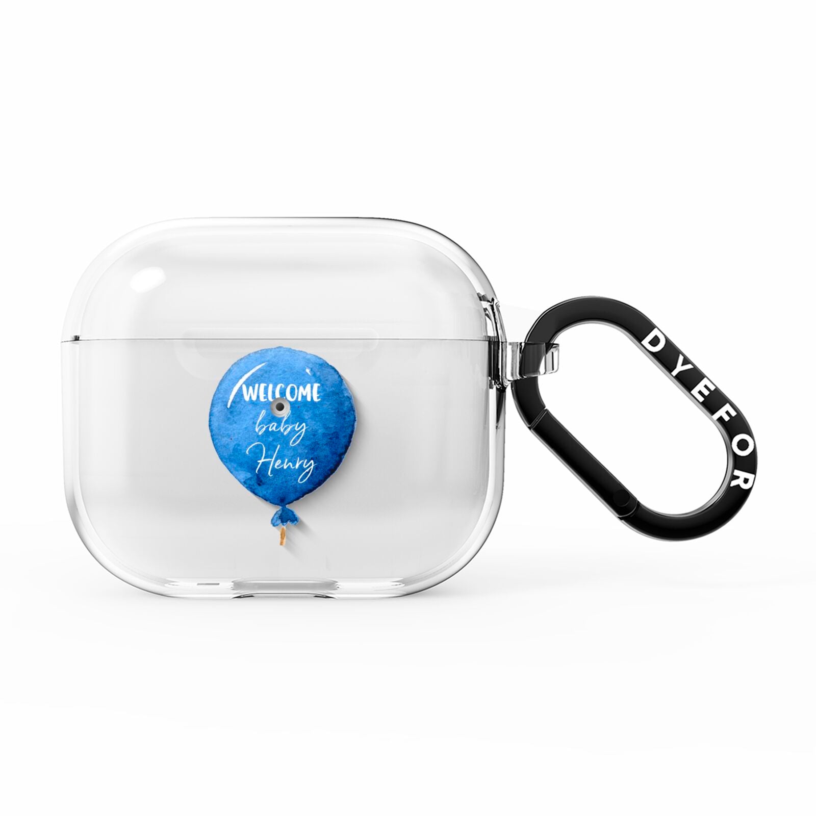 Welcome Baby Boy Balloon AirPods Clear Case 3rd Gen