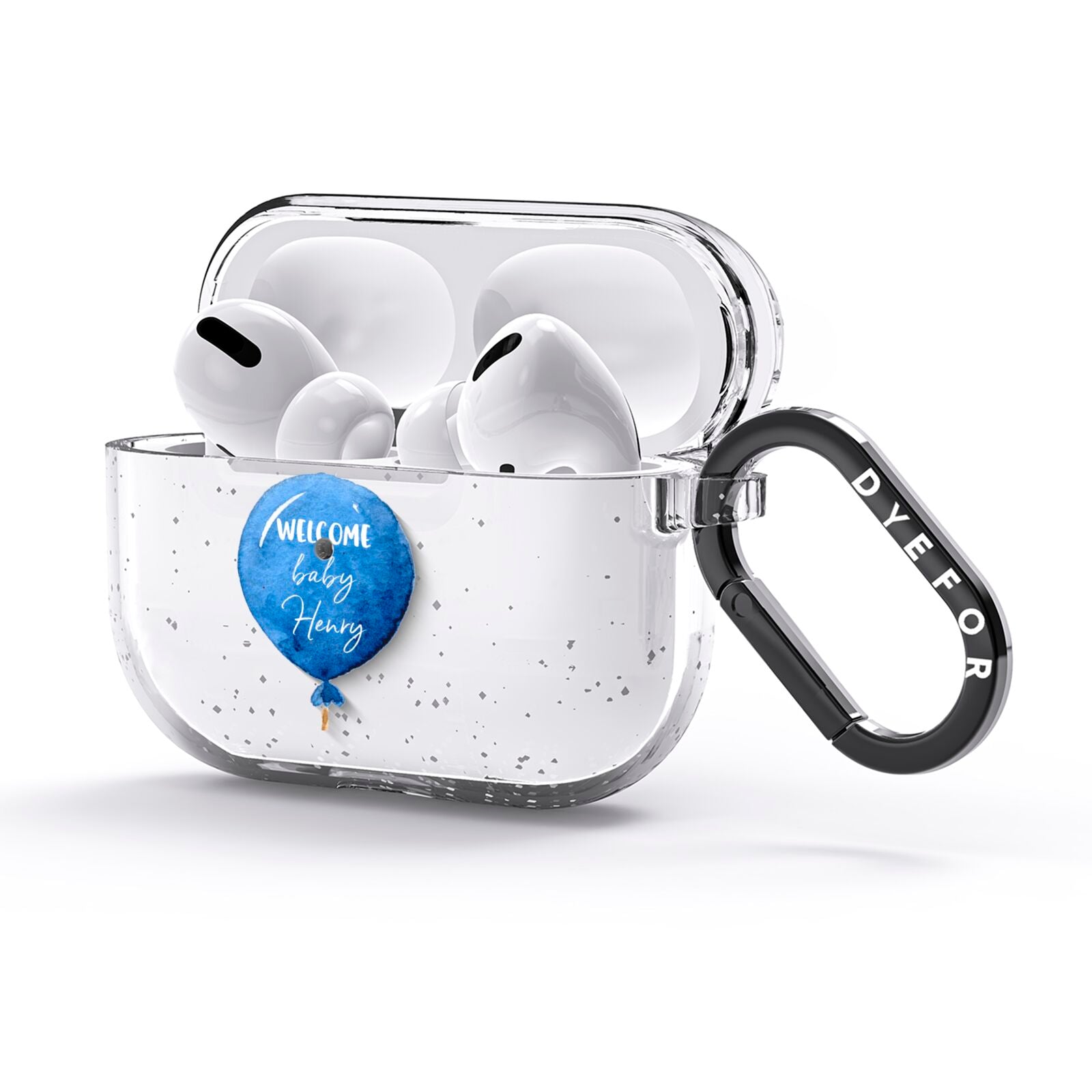 Welcome Baby Boy Balloon AirPods Glitter Case 3rd Gen Side Image