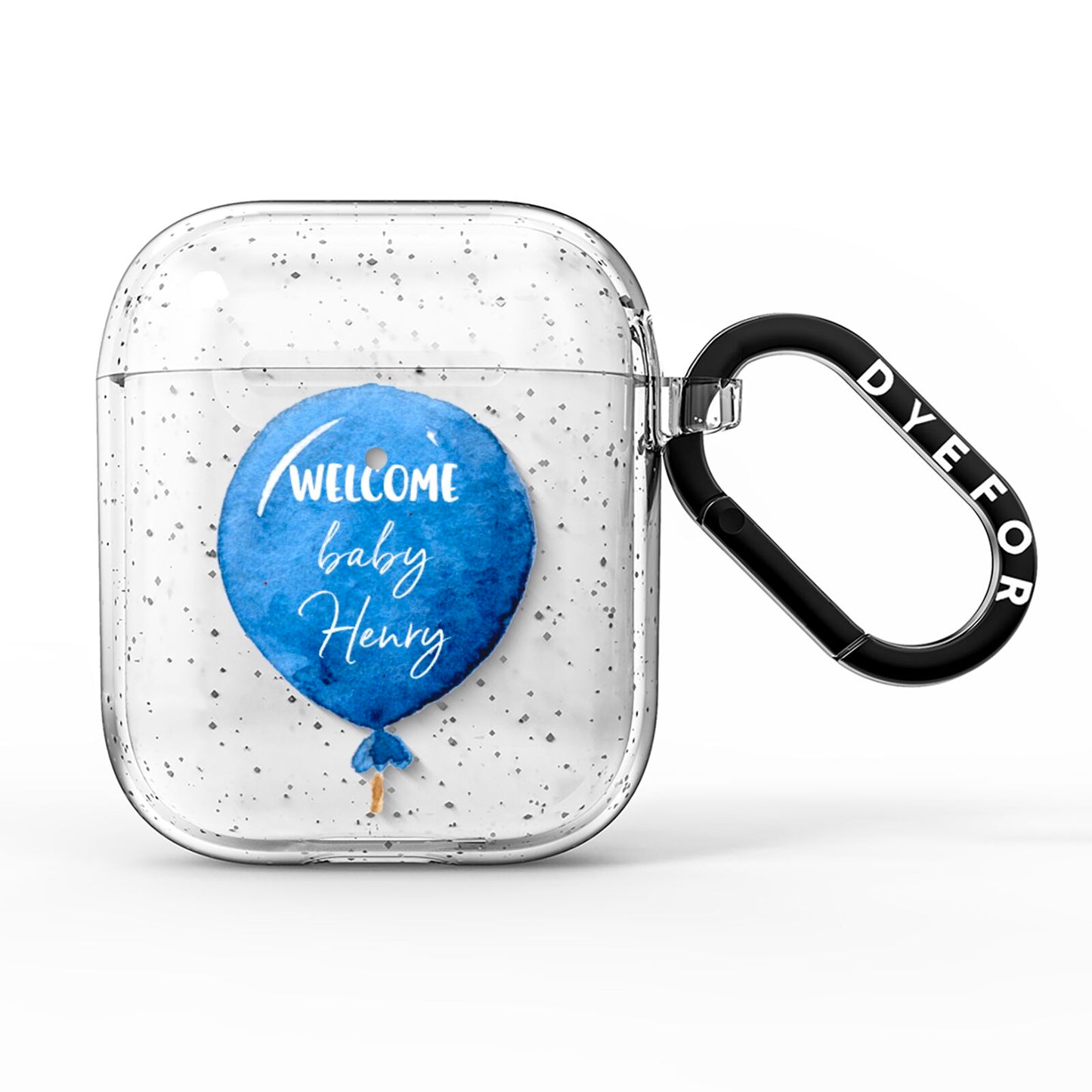 Welcome Baby Boy Balloon AirPods Glitter Case