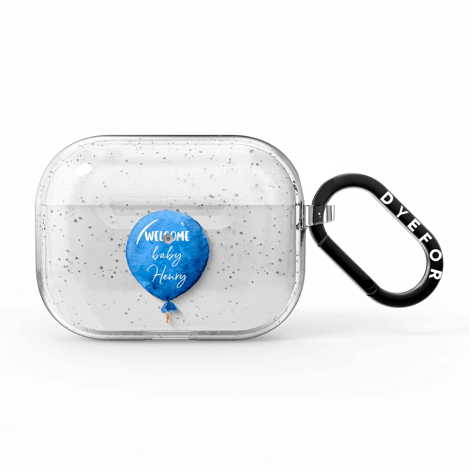 Welcome Baby Boy Balloon AirPods Pro Glitter Case