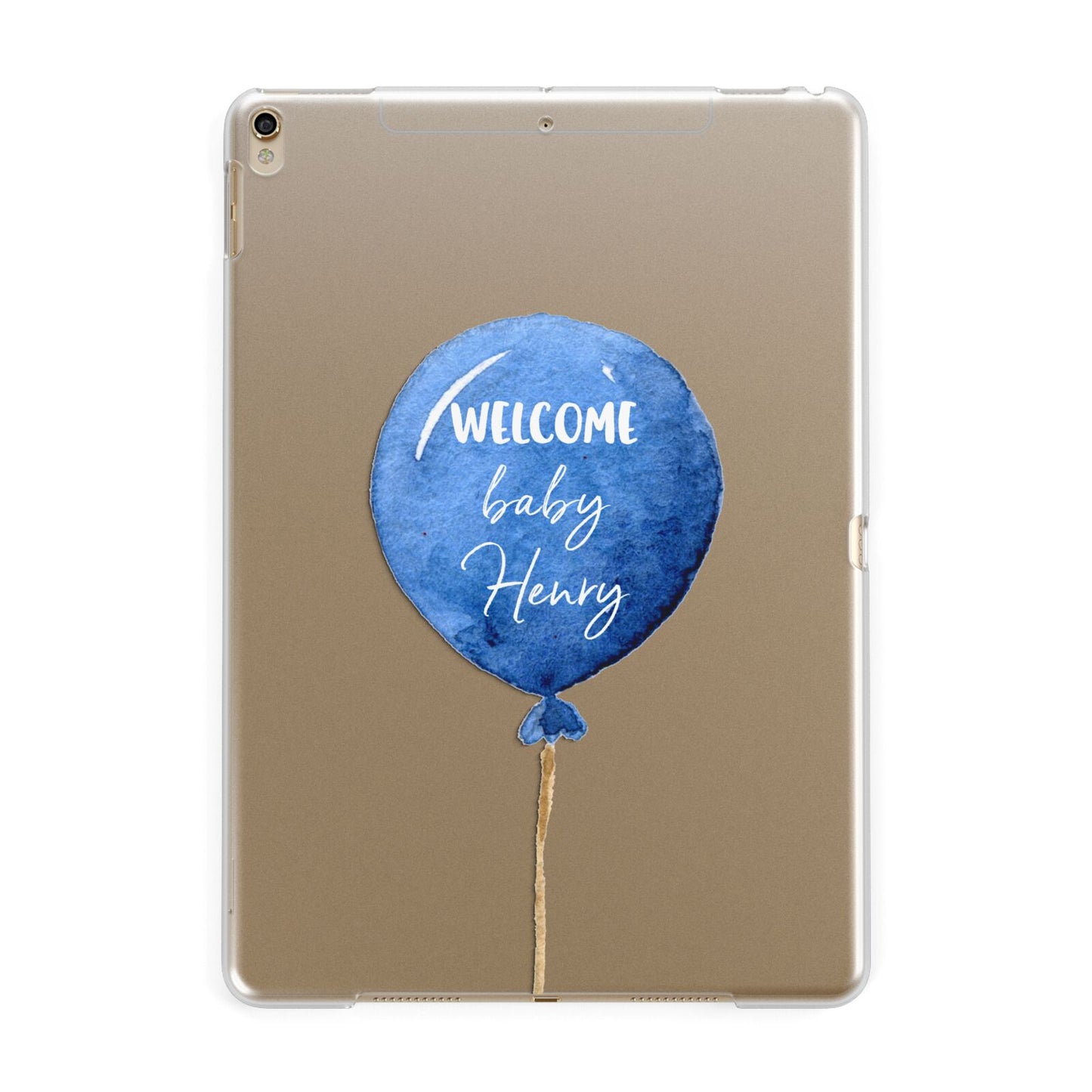 Welcome Baby Boy Balloon Apple iPad Gold Case