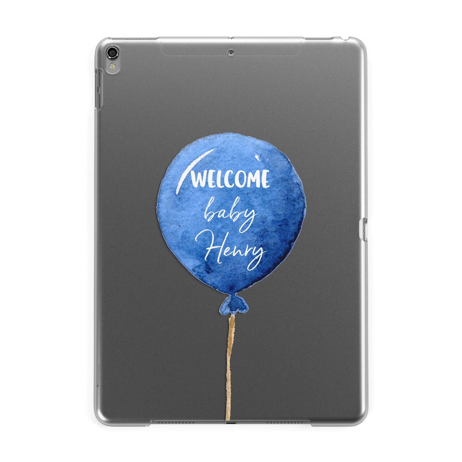 Welcome Baby Boy Balloon Apple iPad Grey Case