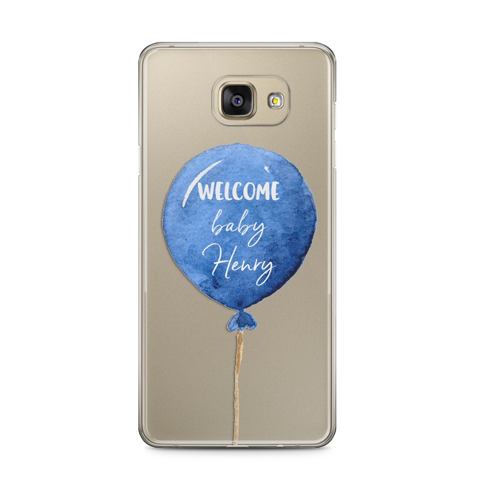 Welcome Baby Boy Balloon Samsung Galaxy A5 2016 Case on gold phone