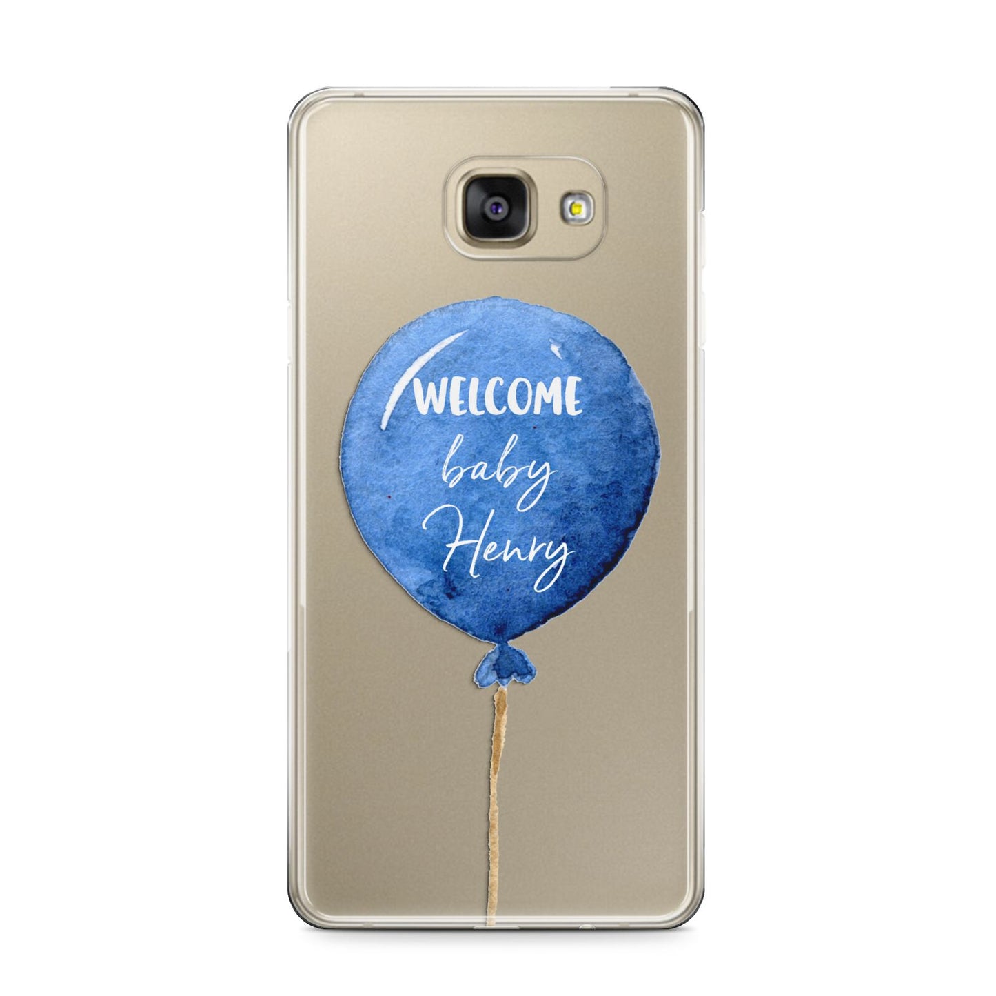 Welcome Baby Boy Balloon Samsung Galaxy A9 2016 Case on gold phone