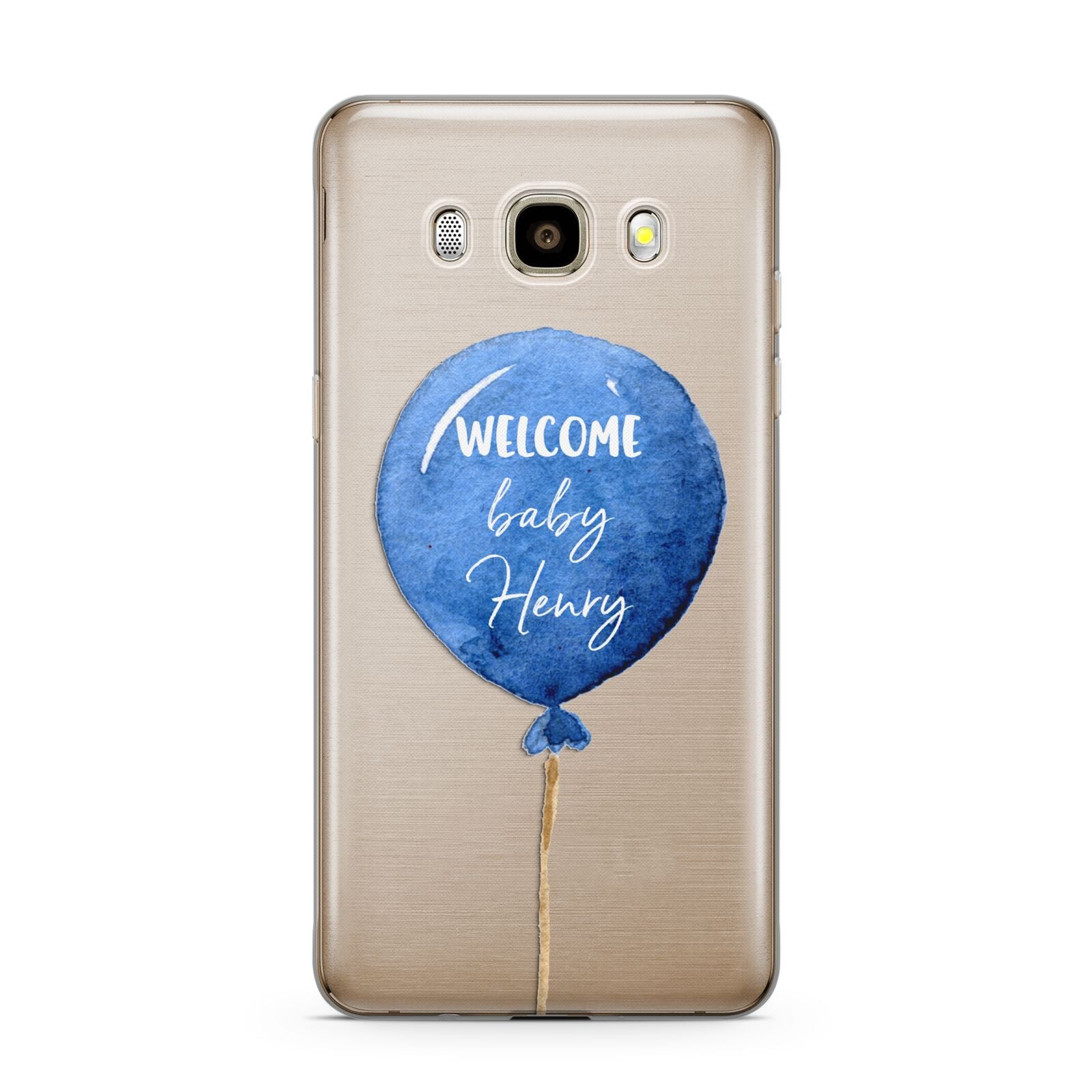 Welcome Baby Boy Balloon Samsung Galaxy J7 2016 Case on gold phone