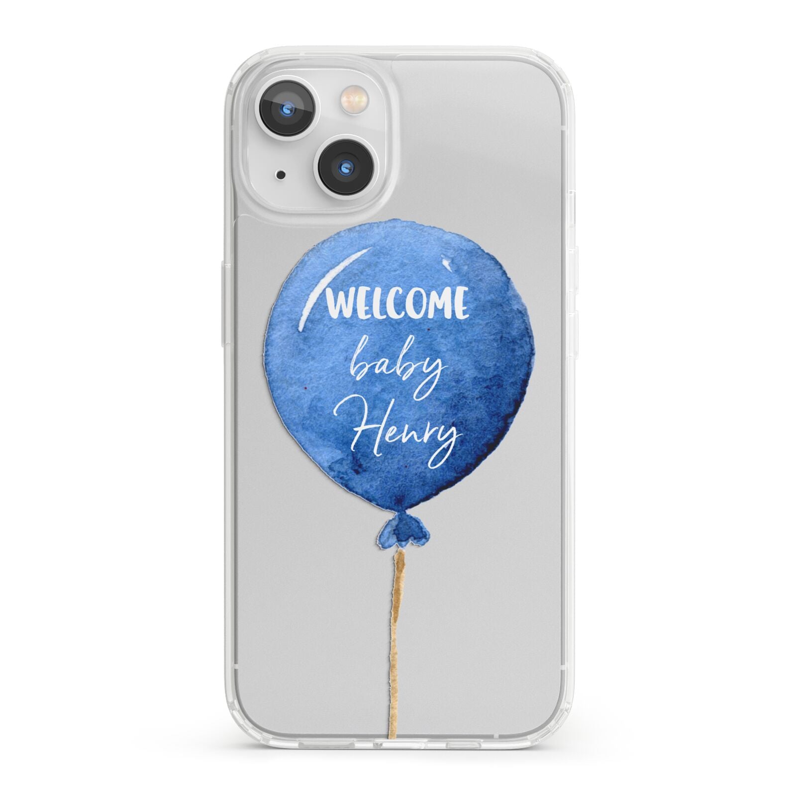 Welcome Baby Boy Balloon iPhone 13 Clear Bumper Case