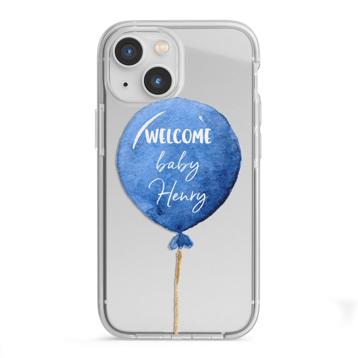 Welcome Baby Boy Balloon iPhone 13 Mini TPU Impact Case with White Edges