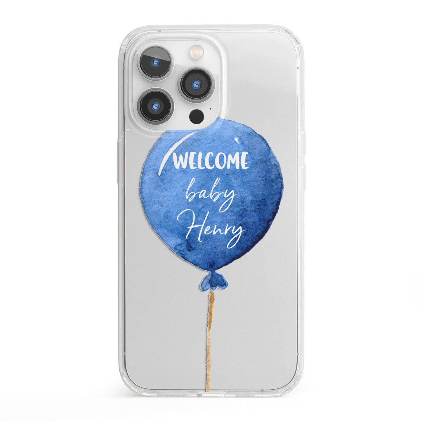 Welcome Baby Boy Balloon iPhone 13 Pro Clear Bumper Case