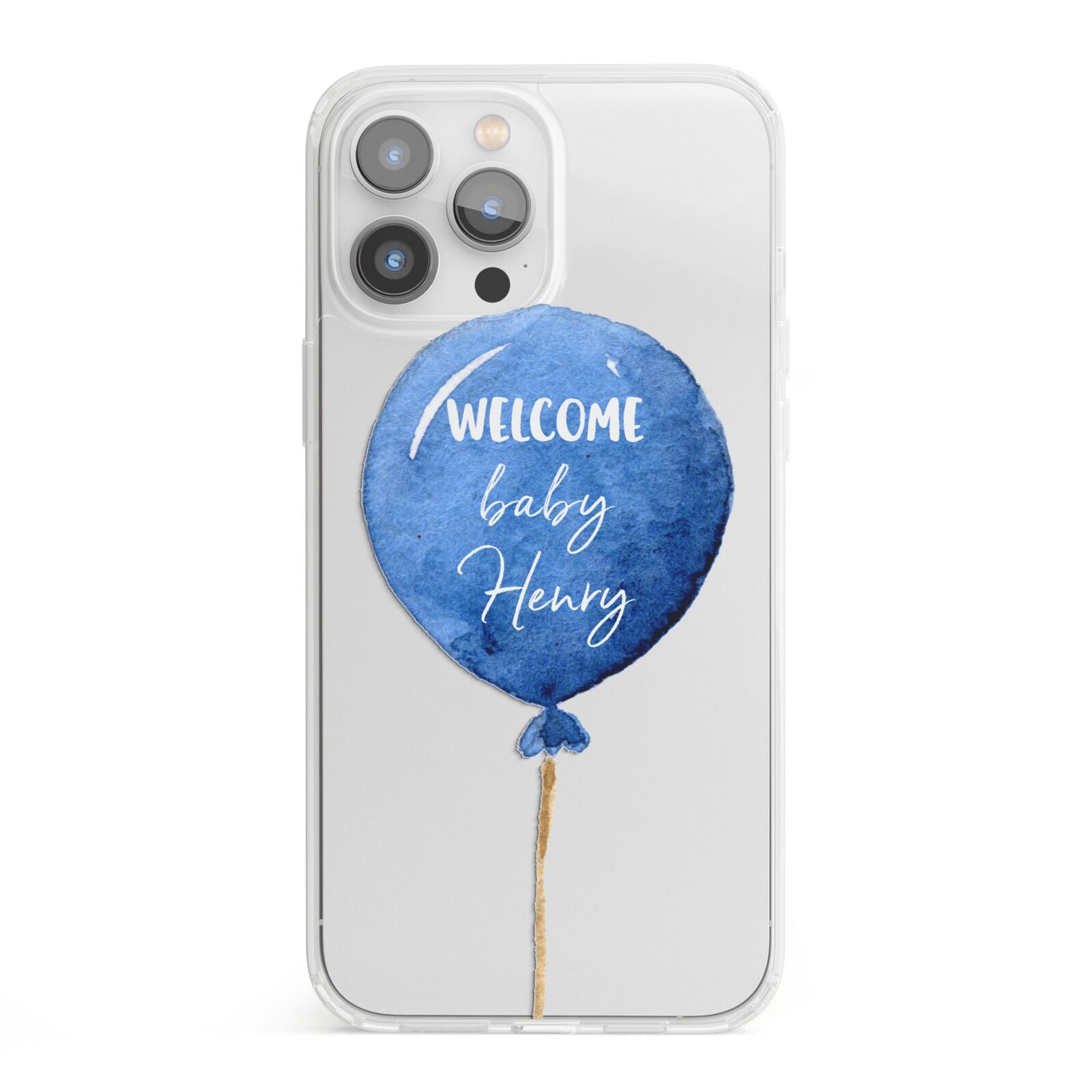 Welcome Baby Boy Balloon iPhone 13 Pro Max Clear Bumper Case