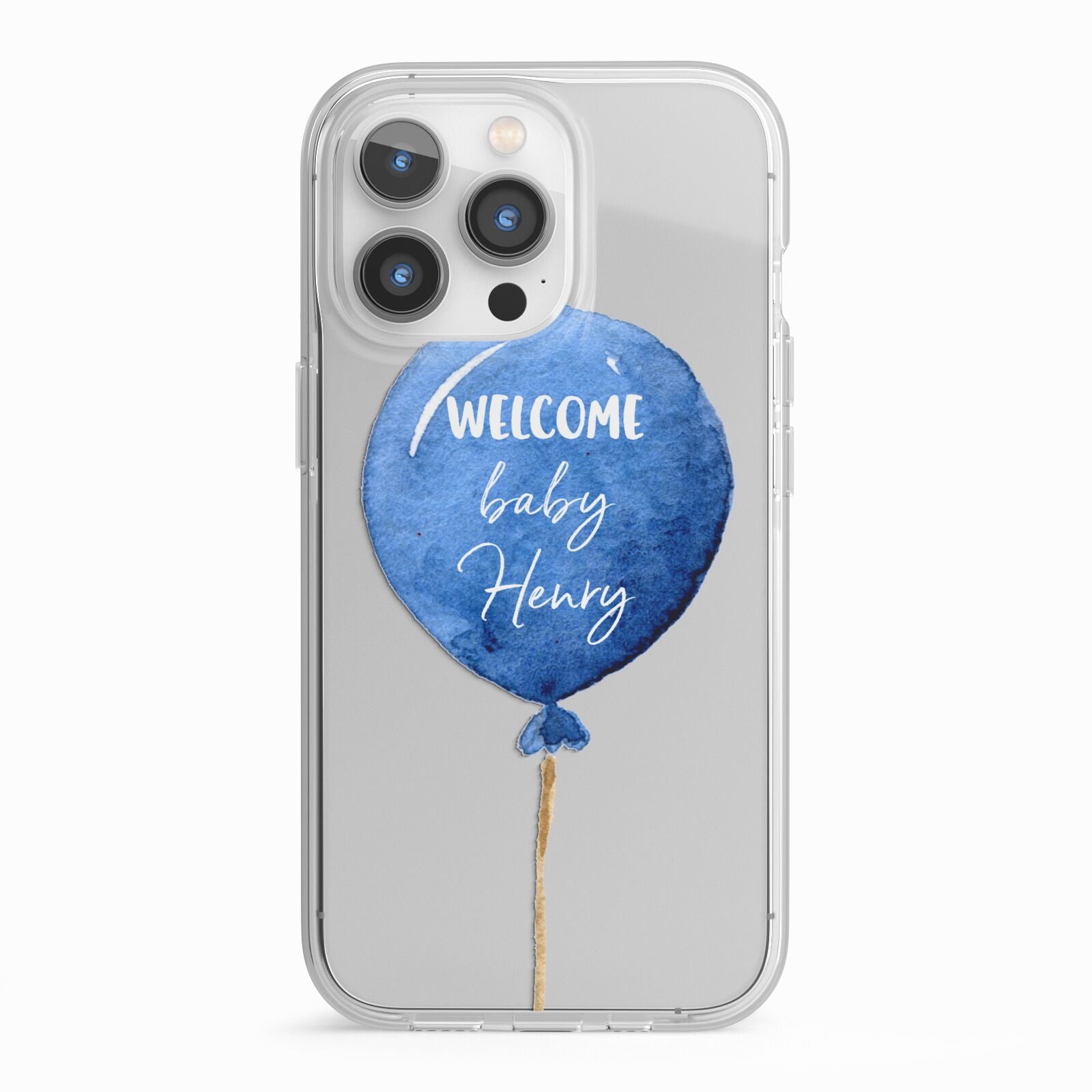 Welcome Baby Boy Balloon iPhone 13 Pro TPU Impact Case with White Edges