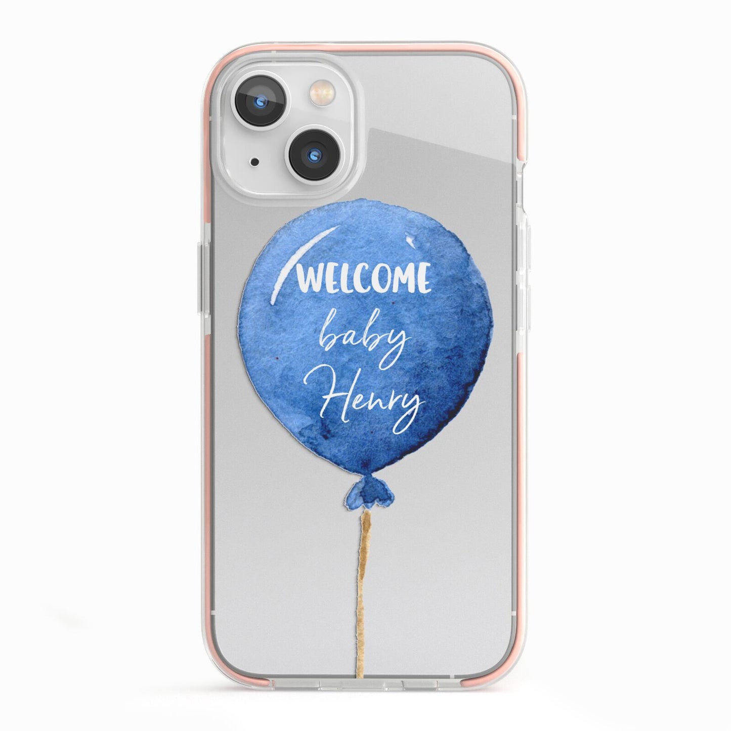 Welcome Baby Boy Balloon iPhone 13 TPU Impact Case with Pink Edges