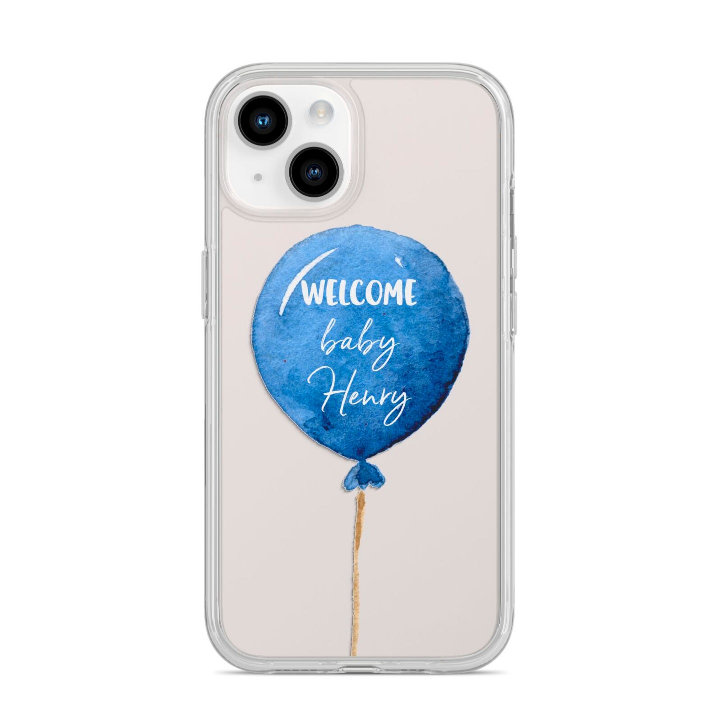 Welcome Baby Boy Balloon iPhone 14 Clear Tough Case Starlight