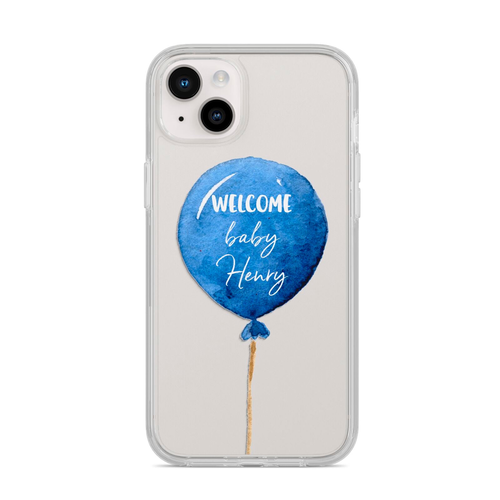 Welcome Baby Boy Balloon iPhone 14 Plus Clear Tough Case Starlight