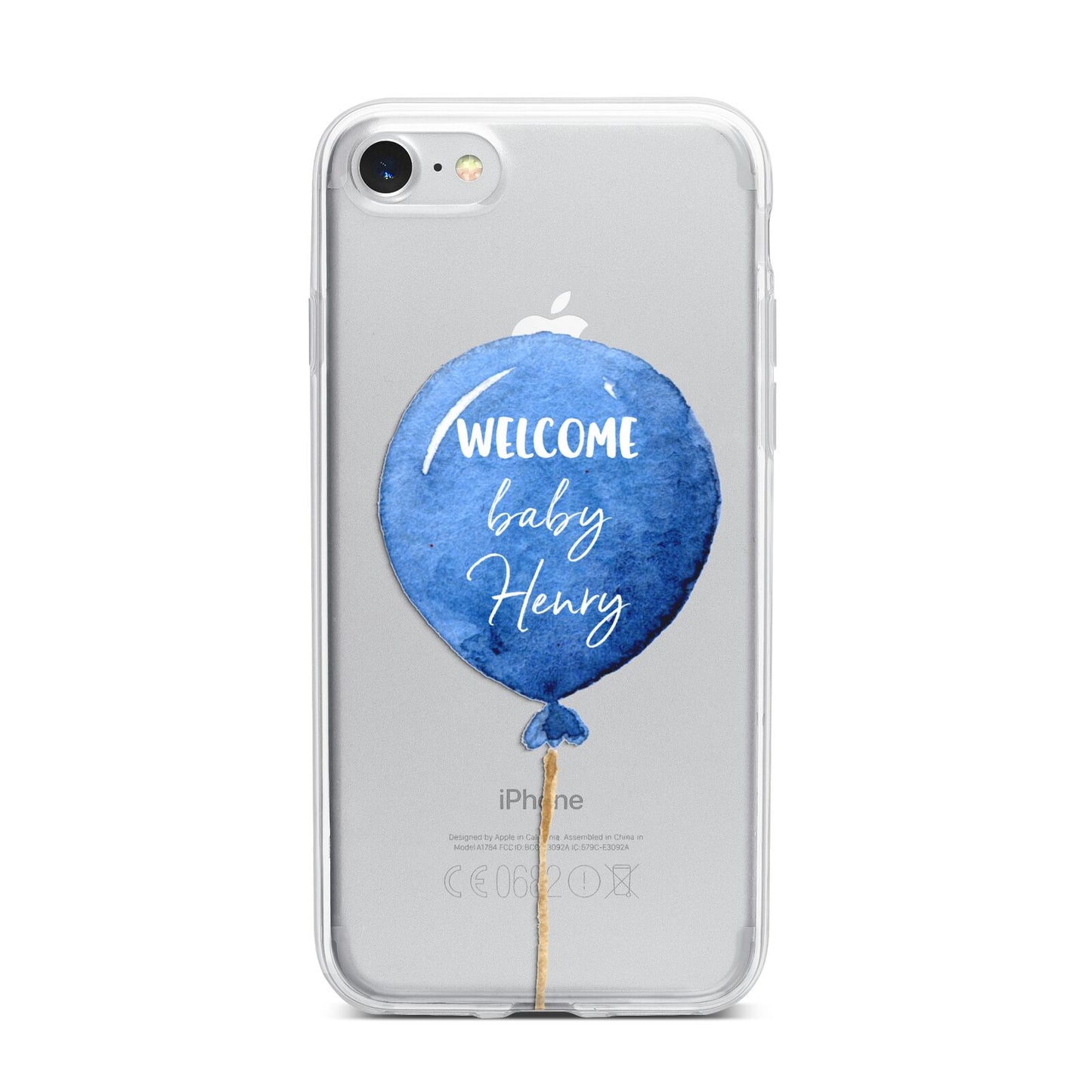 Welcome Baby Boy Balloon iPhone 7 Bumper Case on Silver iPhone