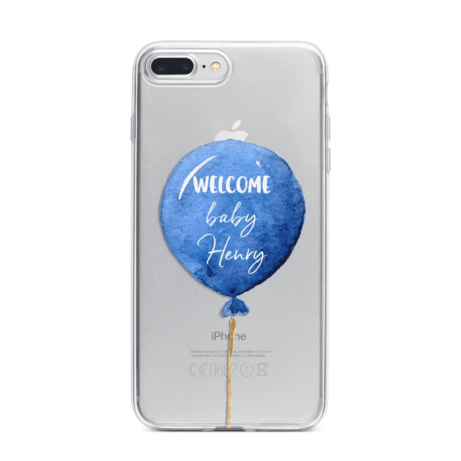 Welcome Baby Boy Balloon iPhone 7 Plus Bumper Case on Silver iPhone