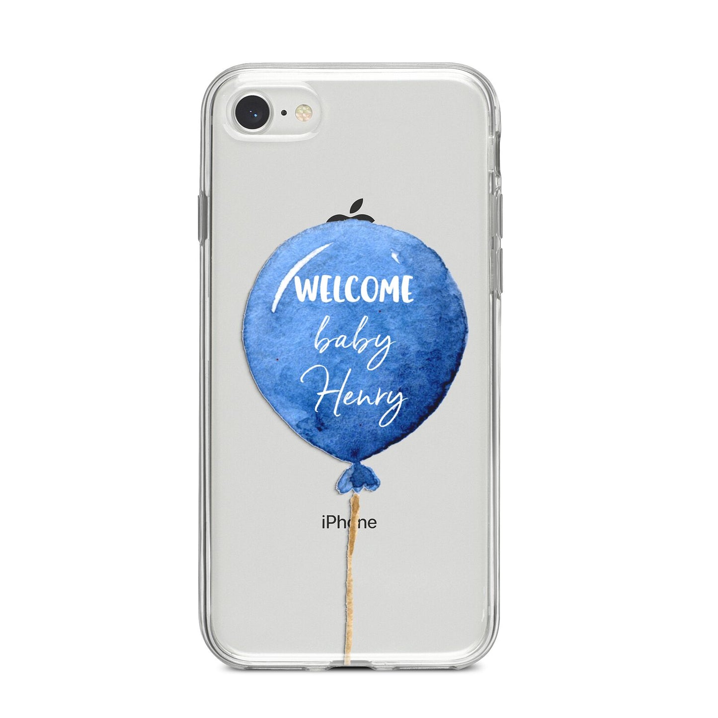 Welcome Baby Boy Balloon iPhone 8 Bumper Case on Silver iPhone