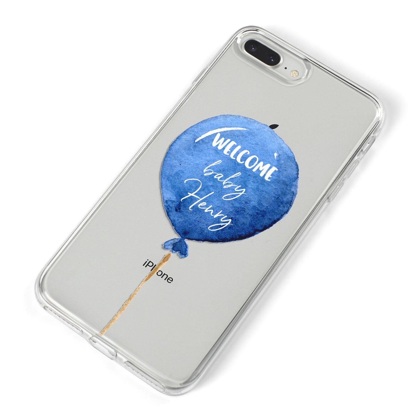 Welcome Baby Boy Balloon iPhone 8 Plus Bumper Case on Silver iPhone Alternative Image