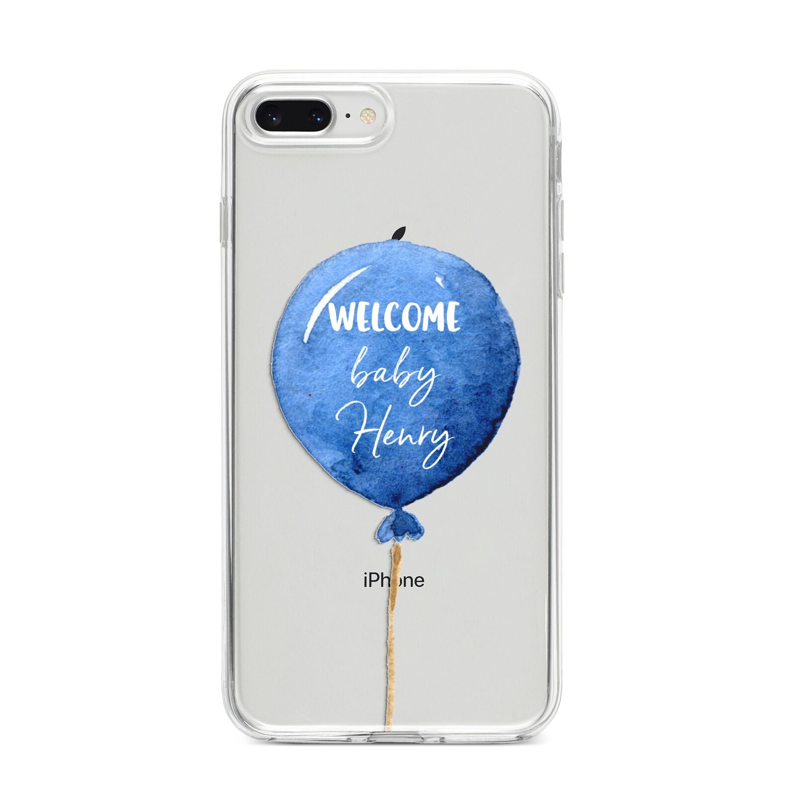 Welcome Baby Boy Balloon iPhone 8 Plus Bumper Case on Silver iPhone