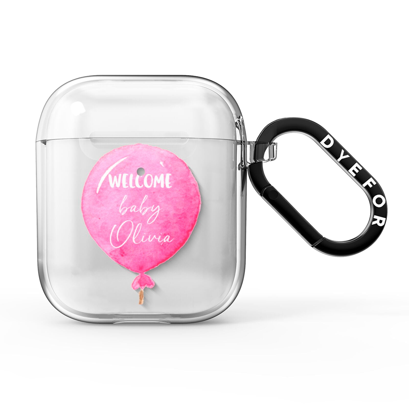 Welcome Baby Girl Balloon AirPods Clear Case