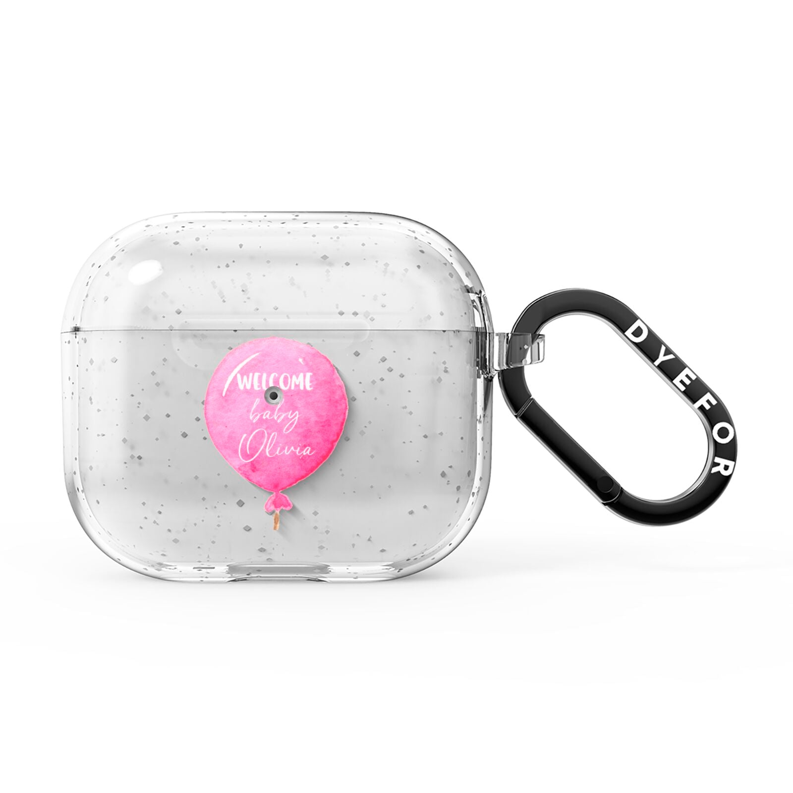 Welcome Baby Girl Balloon AirPods Glitter Case 3rd Gen