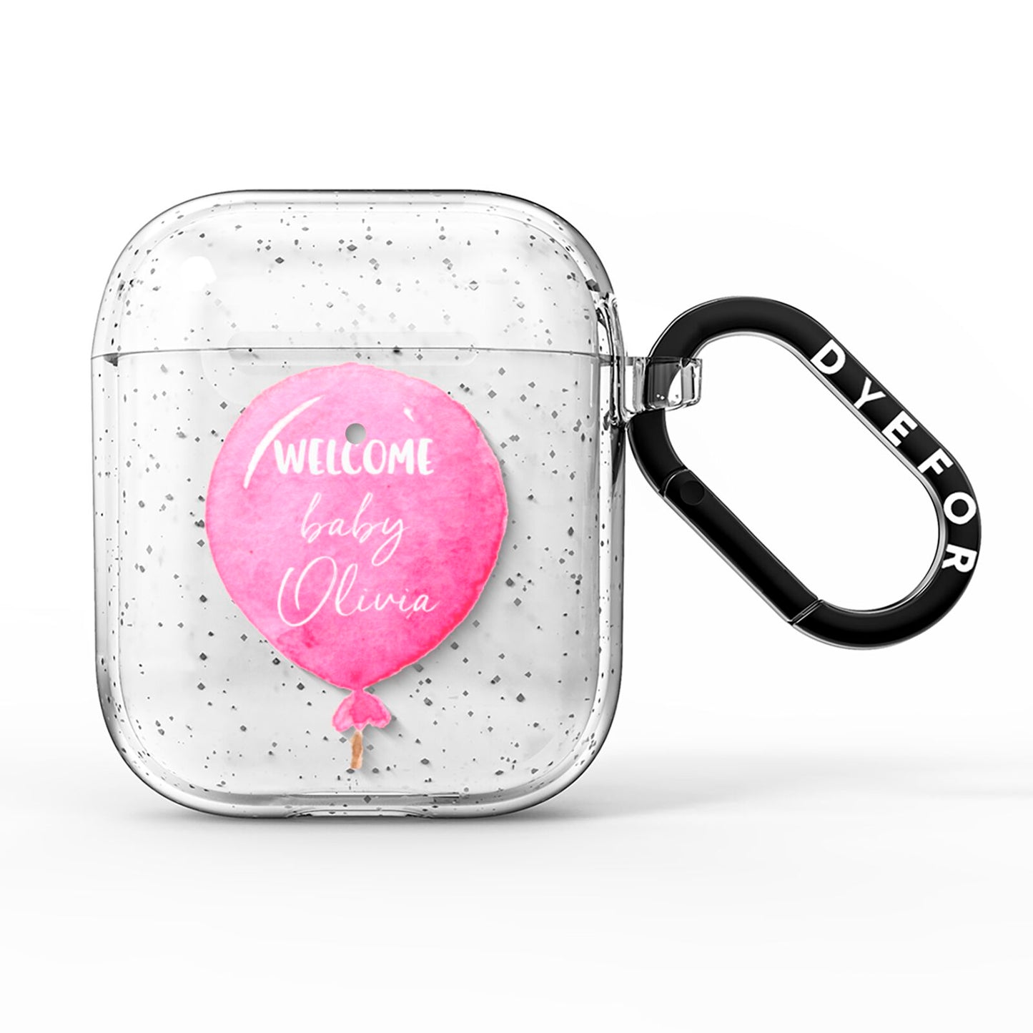 Welcome Baby Girl Balloon AirPods Glitter Case