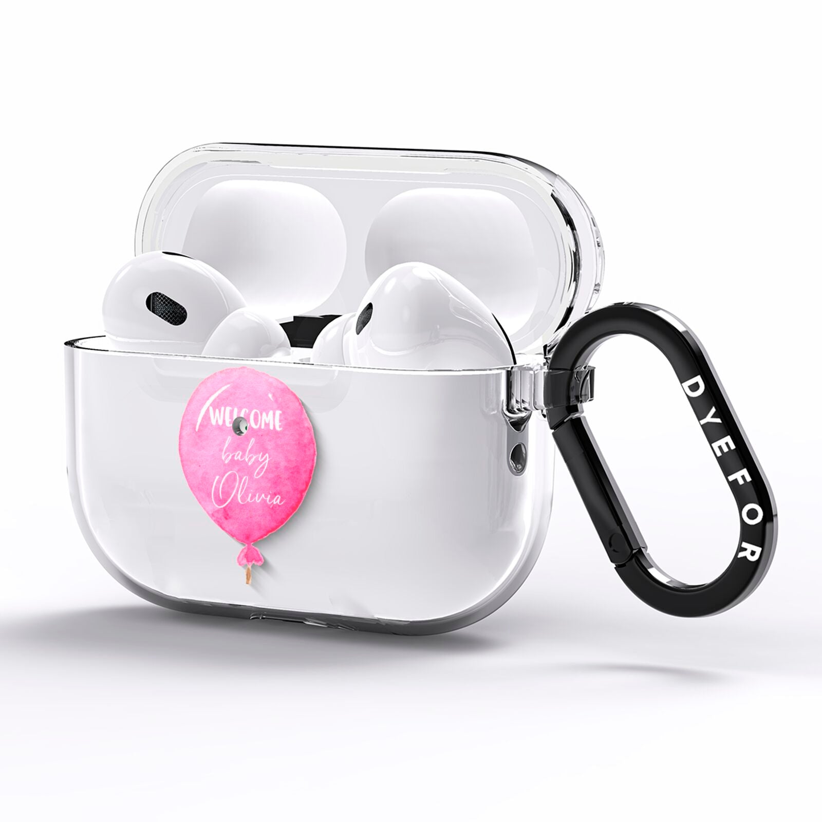 Welcome Baby Girl Balloon AirPods Pro Clear Case Side Image