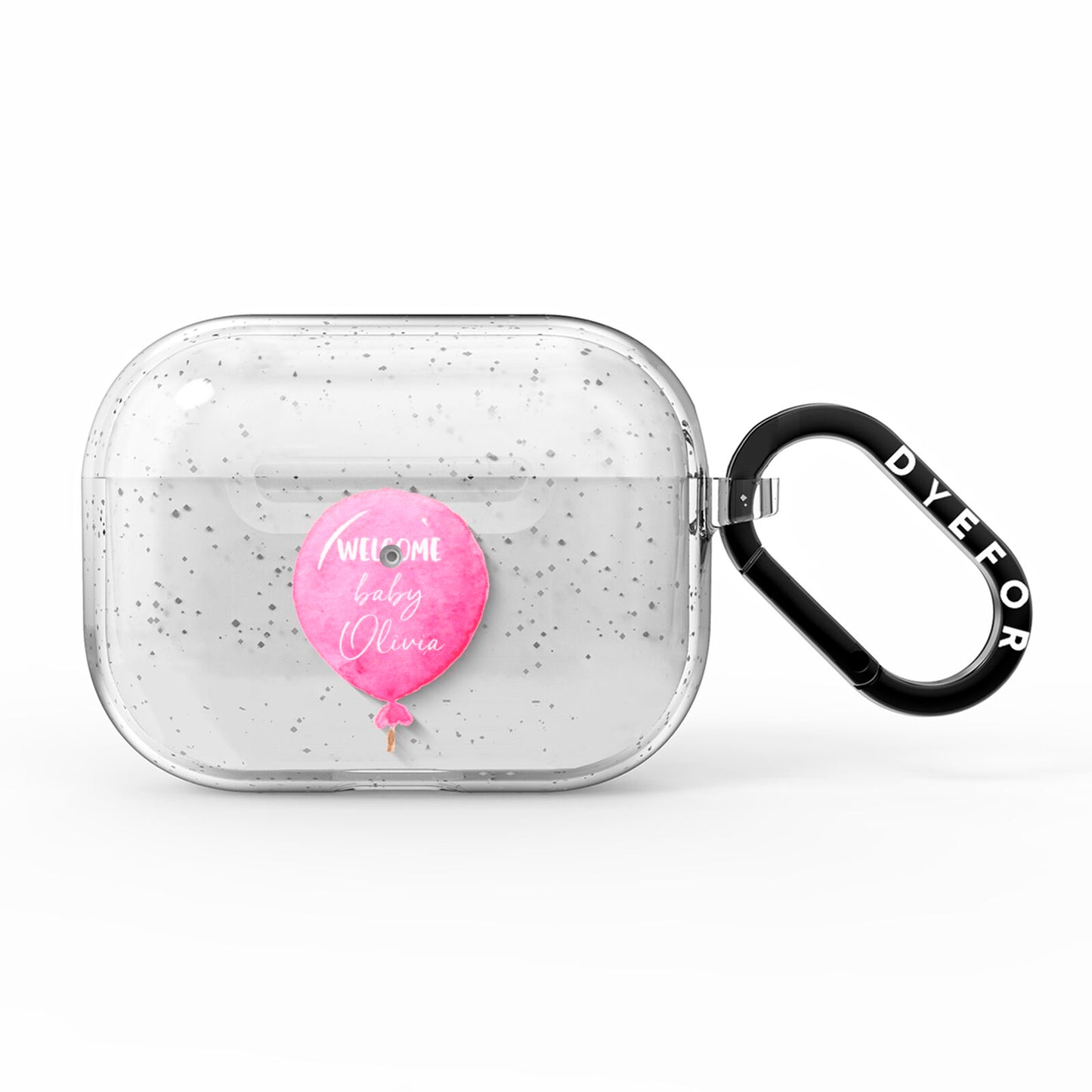 Welcome Baby Girl Balloon AirPods Pro Glitter Case