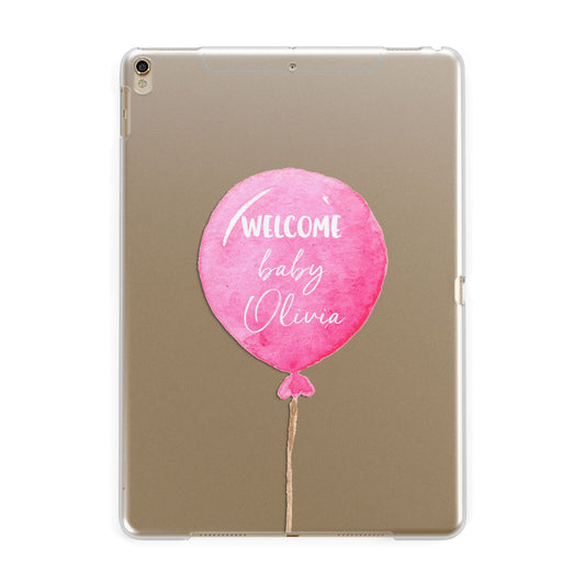 Welcome Baby Girl Balloon Apple iPad Gold Case