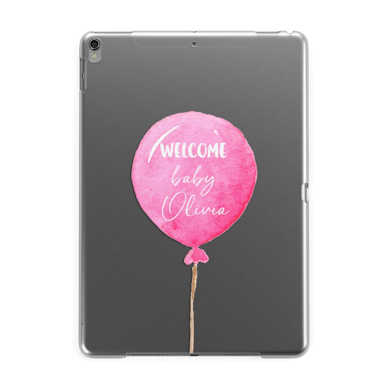 Welcome Baby Girl Balloon Apple iPad Grey Case