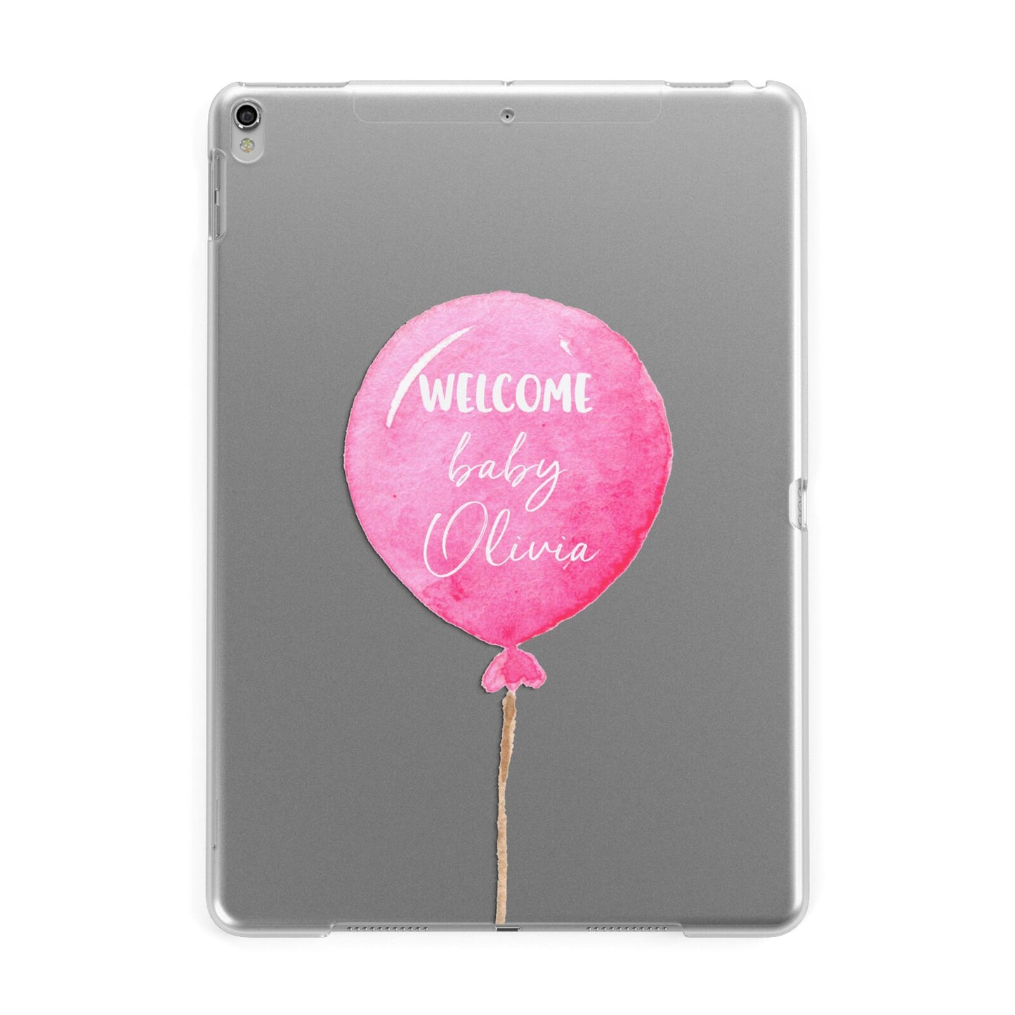 Welcome Baby Girl Balloon Apple iPad Silver Case