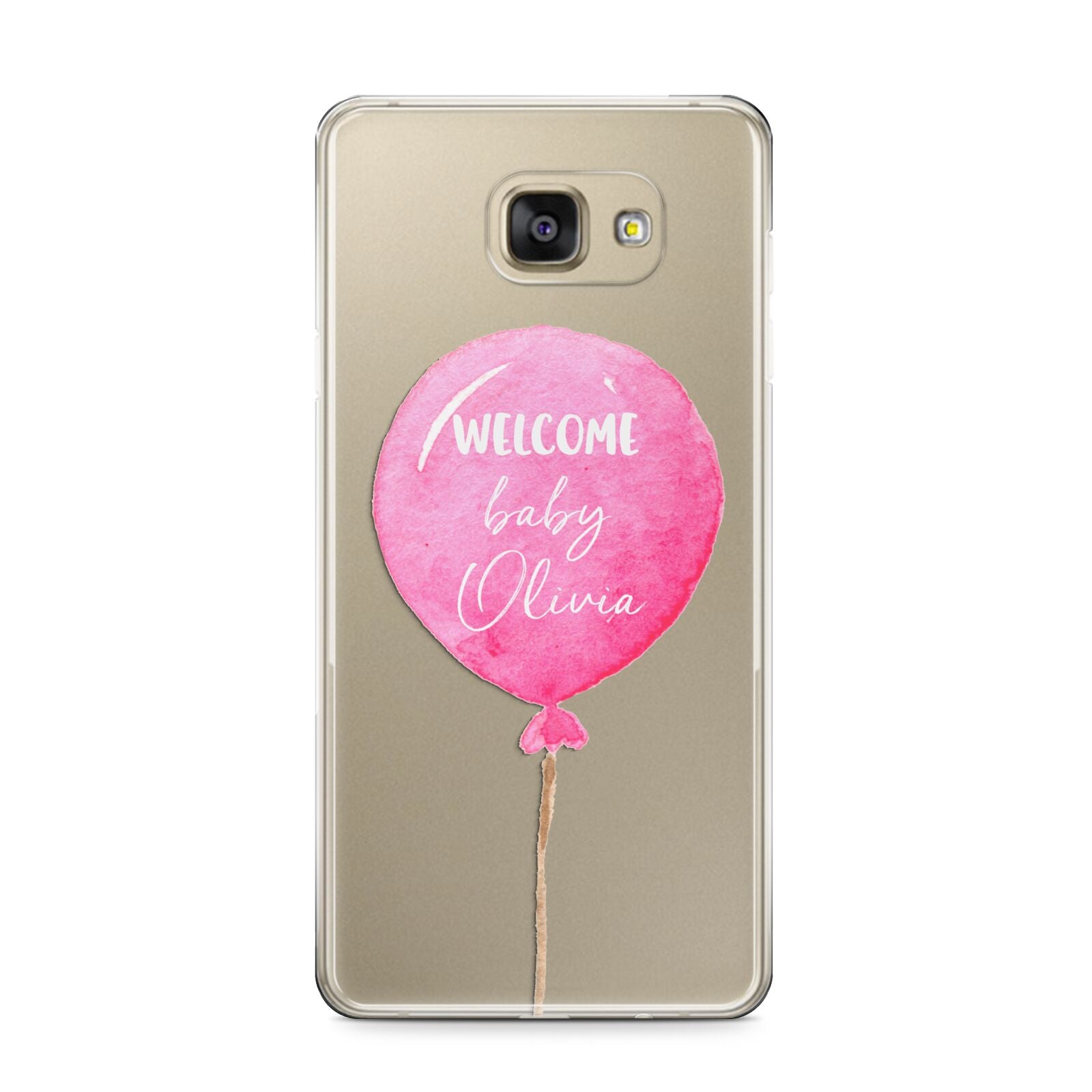 Welcome Baby Girl Balloon Samsung Galaxy A9 2016 Case on gold phone