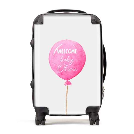 Welcome Baby Girl Balloon Suitcase