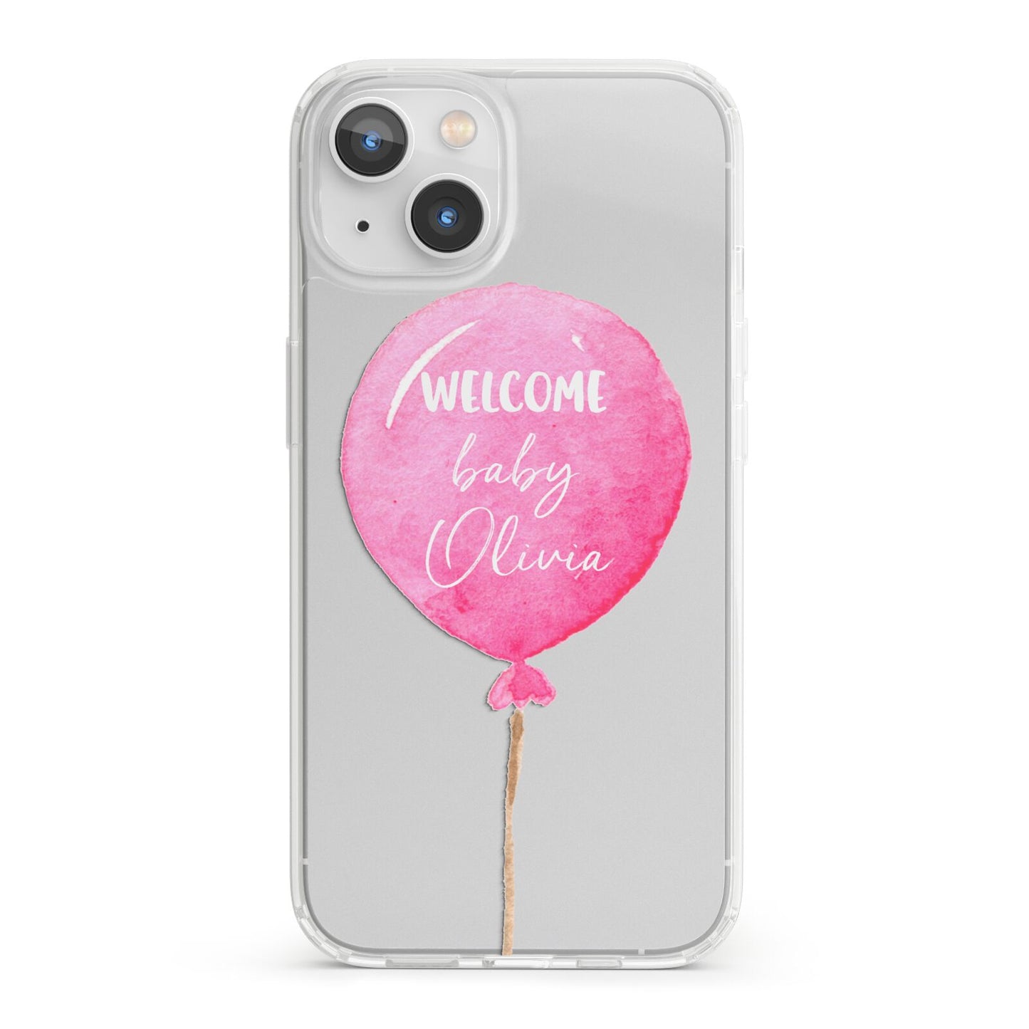 Welcome Baby Girl Balloon iPhone 13 Clear Bumper Case