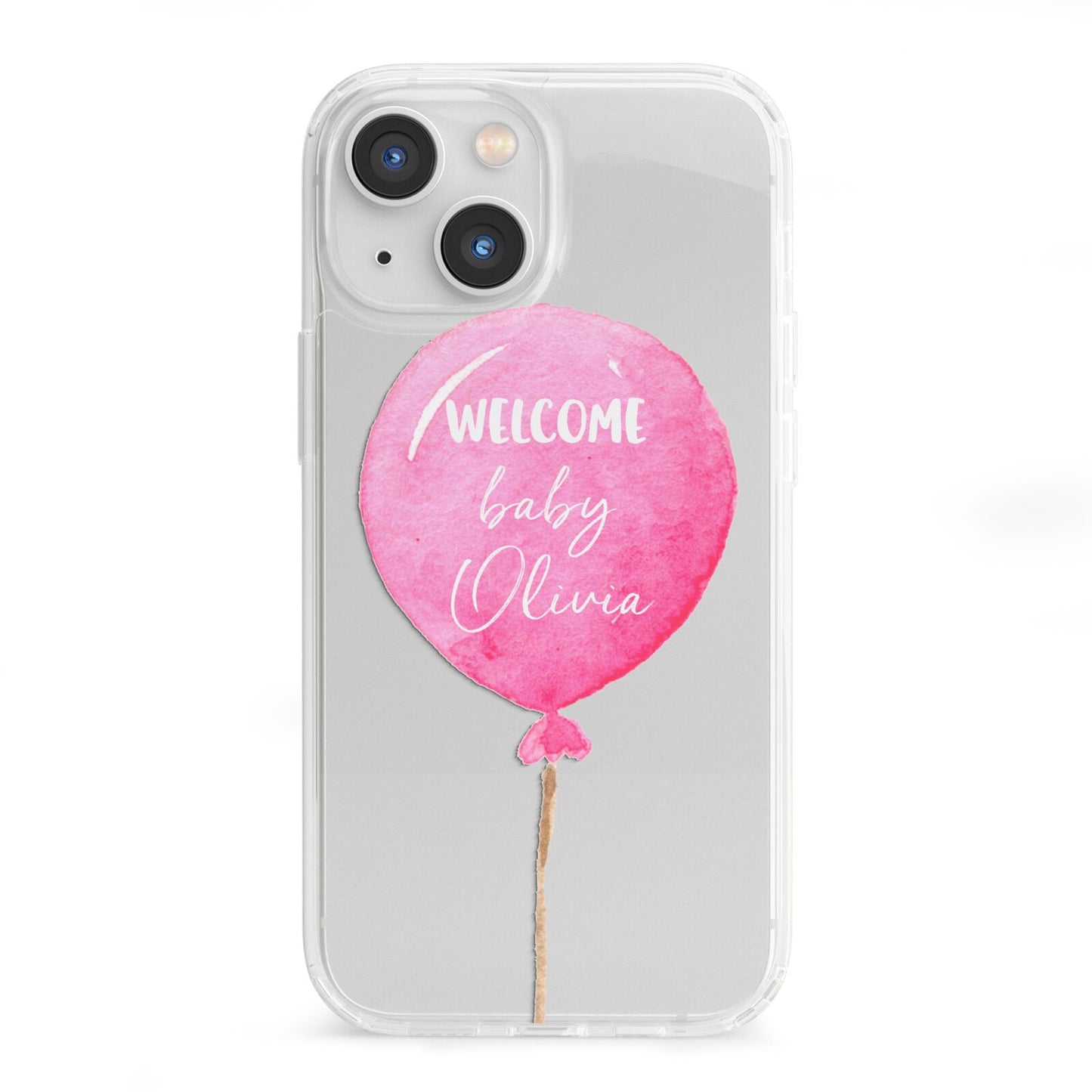 Welcome Baby Girl Balloon iPhone 13 Mini Clear Bumper Case