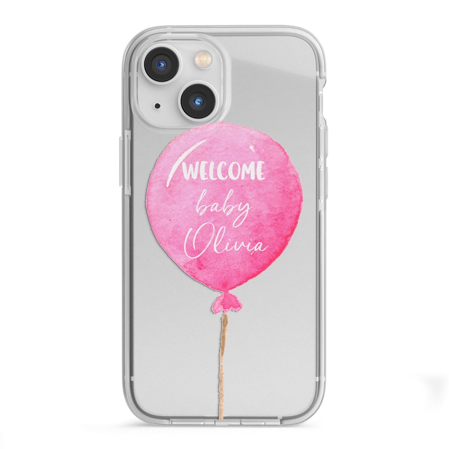 Welcome Baby Girl Balloon iPhone 13 Mini TPU Impact Case with White Edges