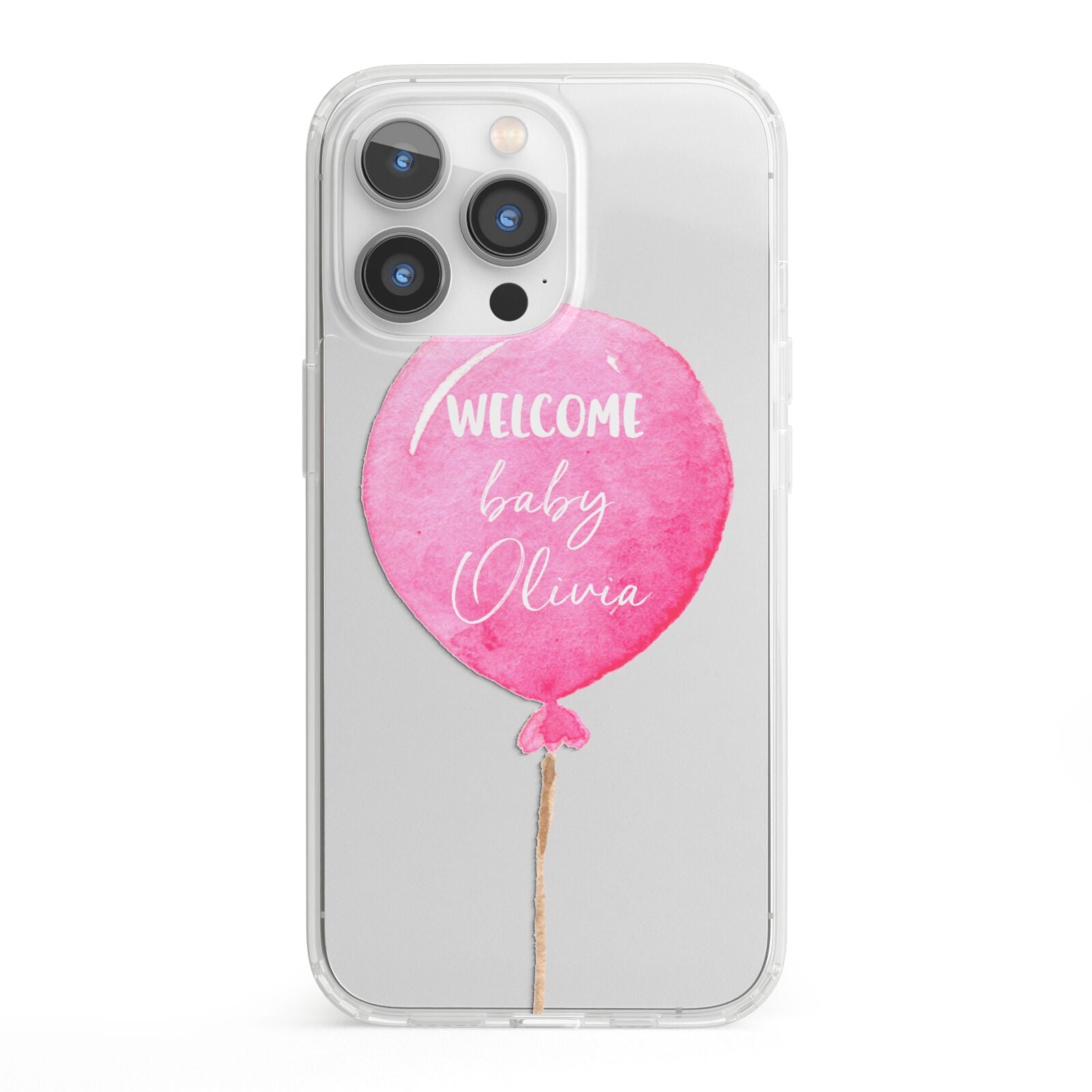 Welcome Baby Girl Balloon iPhone 13 Pro Clear Bumper Case