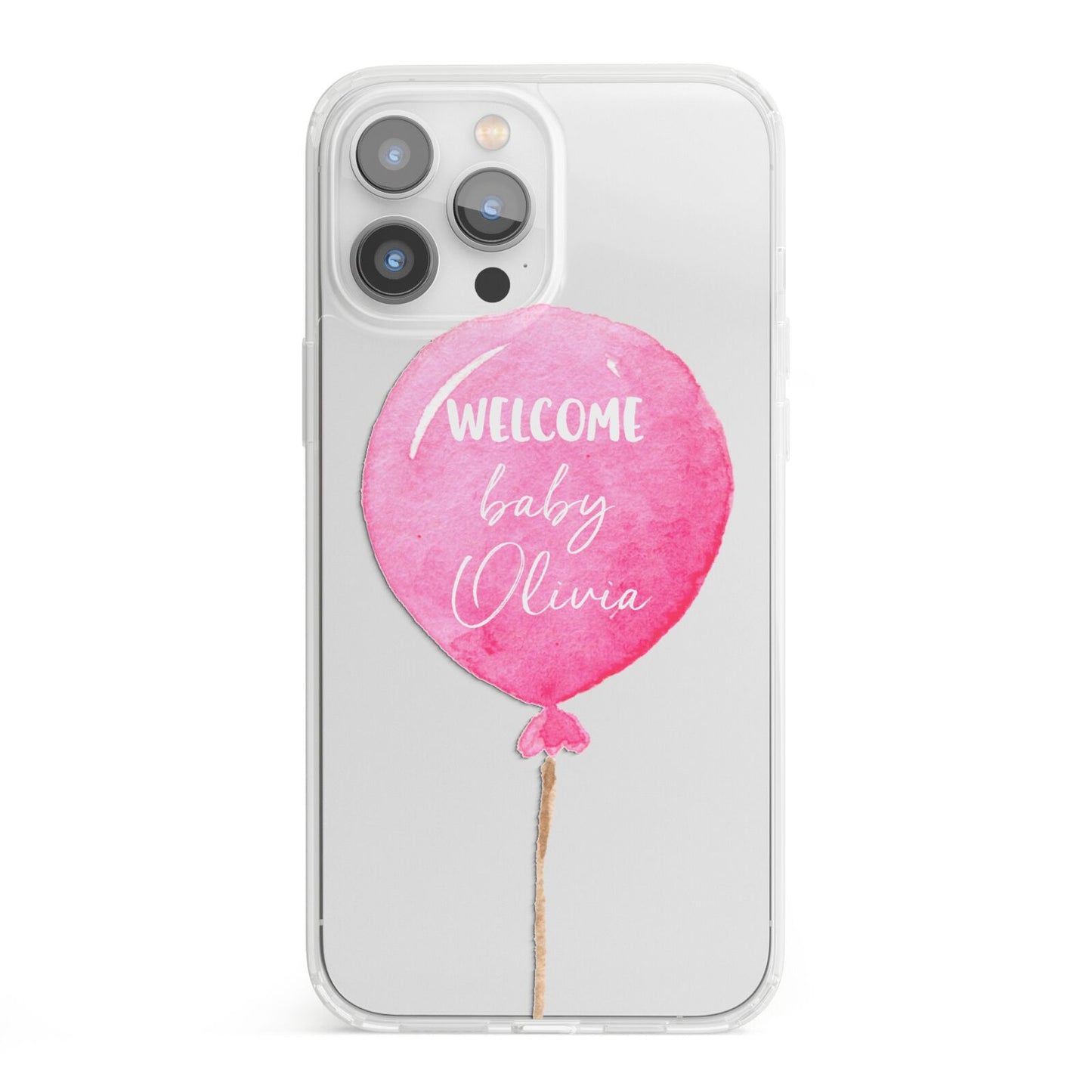 Welcome Baby Girl Balloon iPhone 13 Pro Max Clear Bumper Case