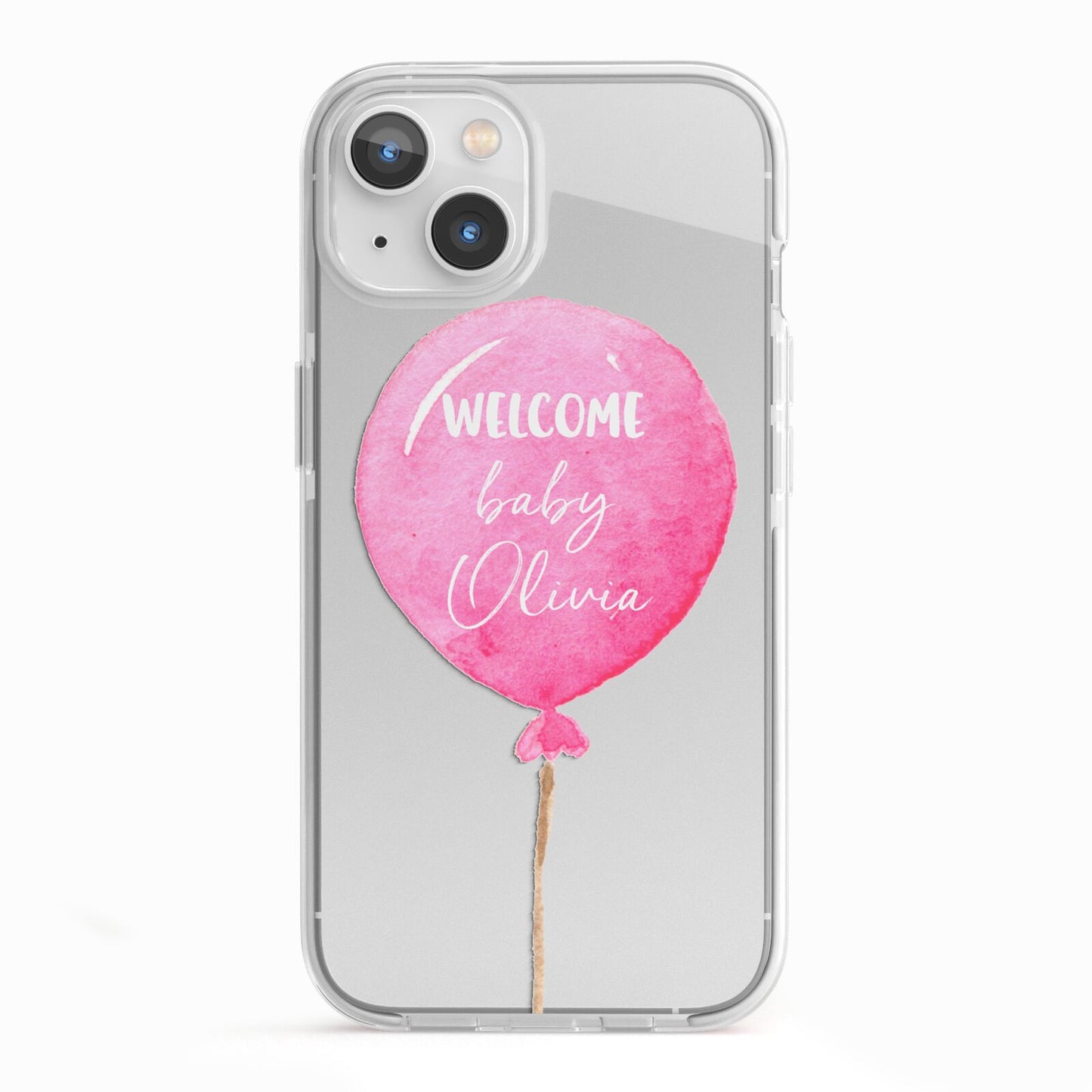 Welcome Baby Girl Balloon iPhone 13 TPU Impact Case with White Edges