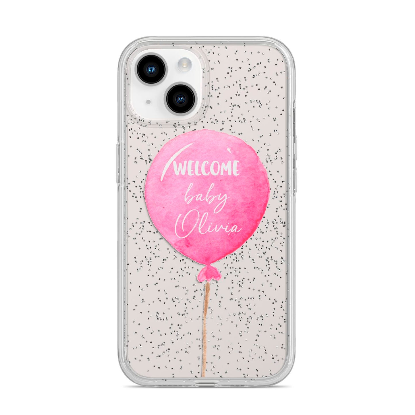 Welcome Baby Girl Balloon iPhone 14 Glitter Tough Case Starlight