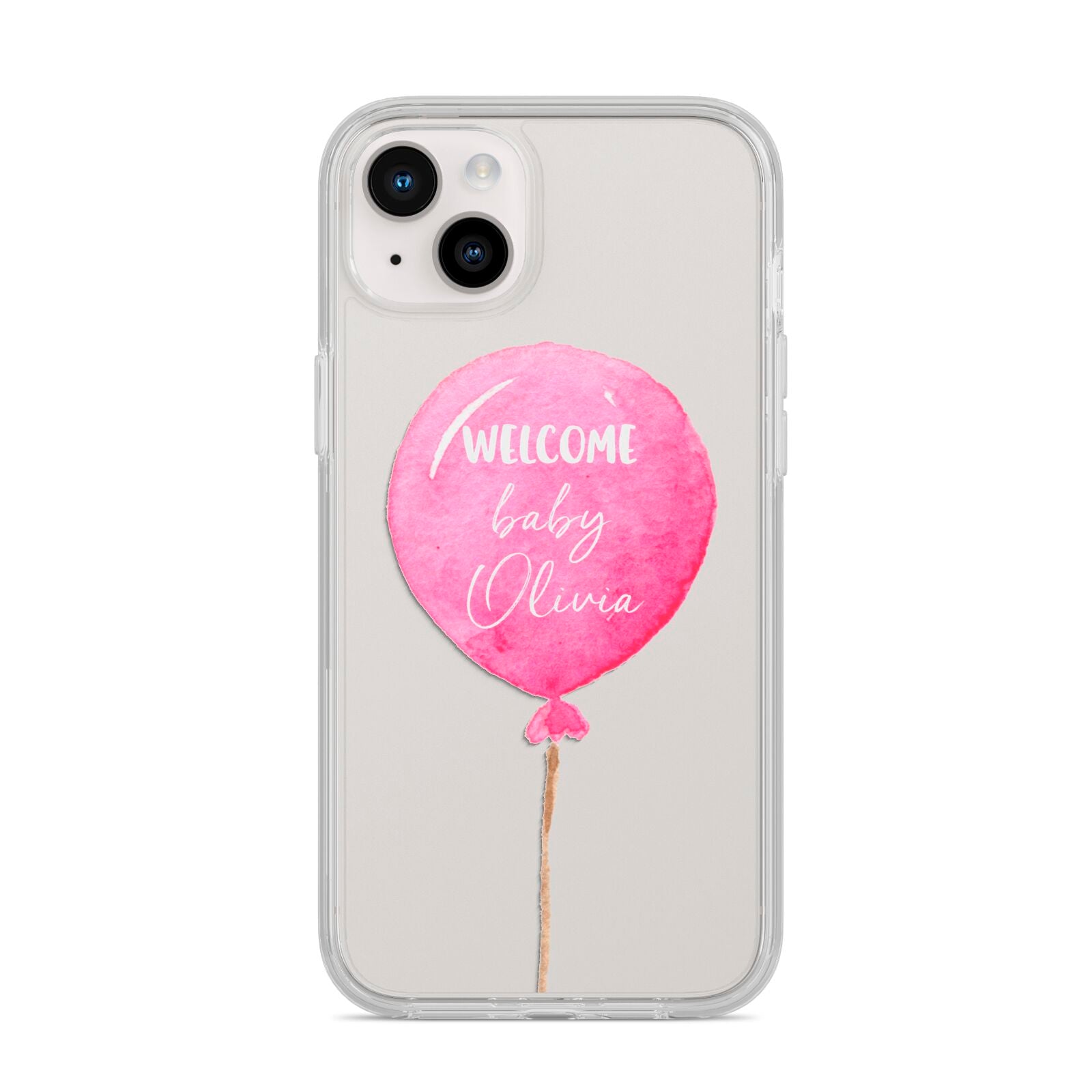 Welcome Baby Girl Balloon iPhone 14 Plus Clear Tough Case Starlight