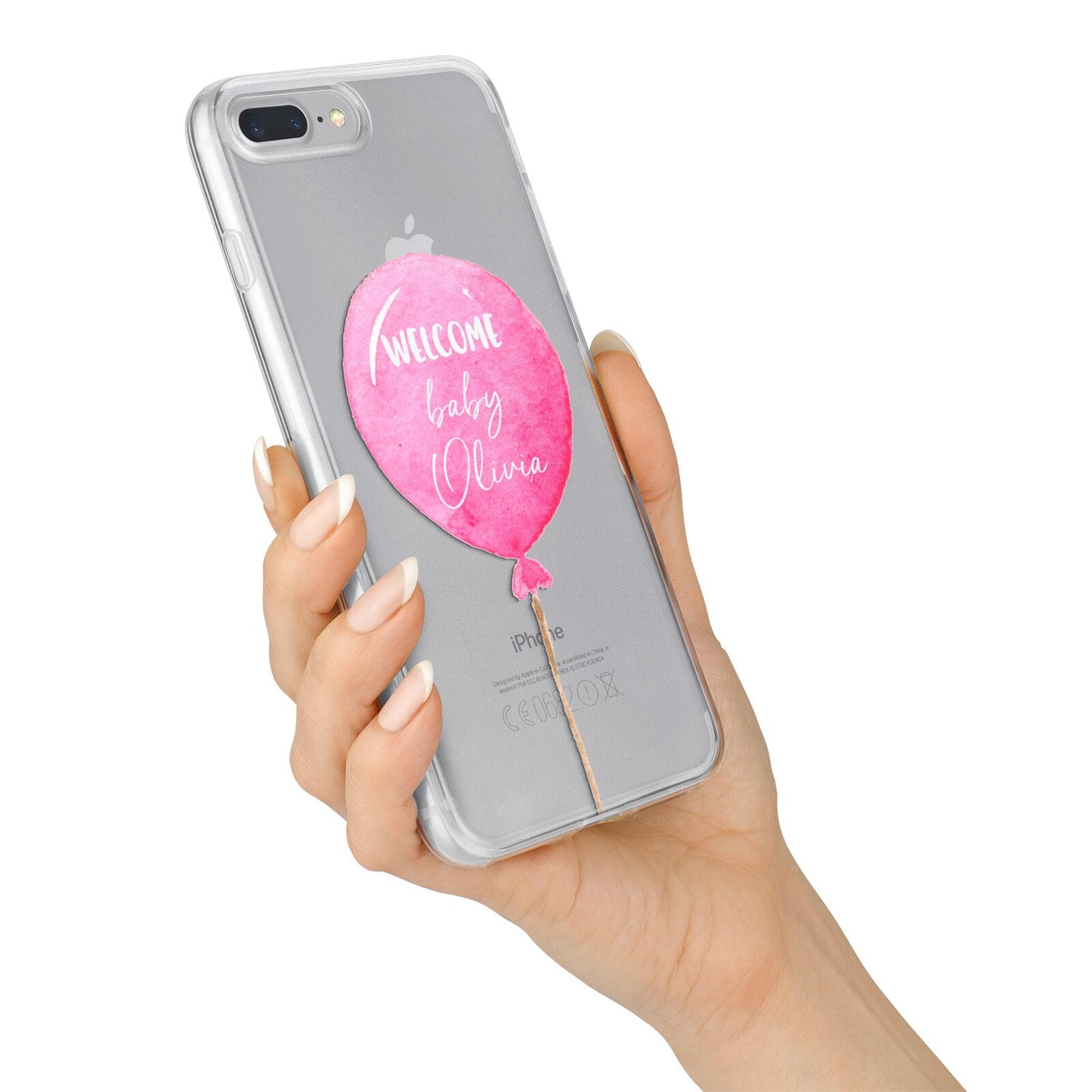 Welcome Baby Girl Balloon iPhone 7 Plus Bumper Case on Silver iPhone Alternative Image