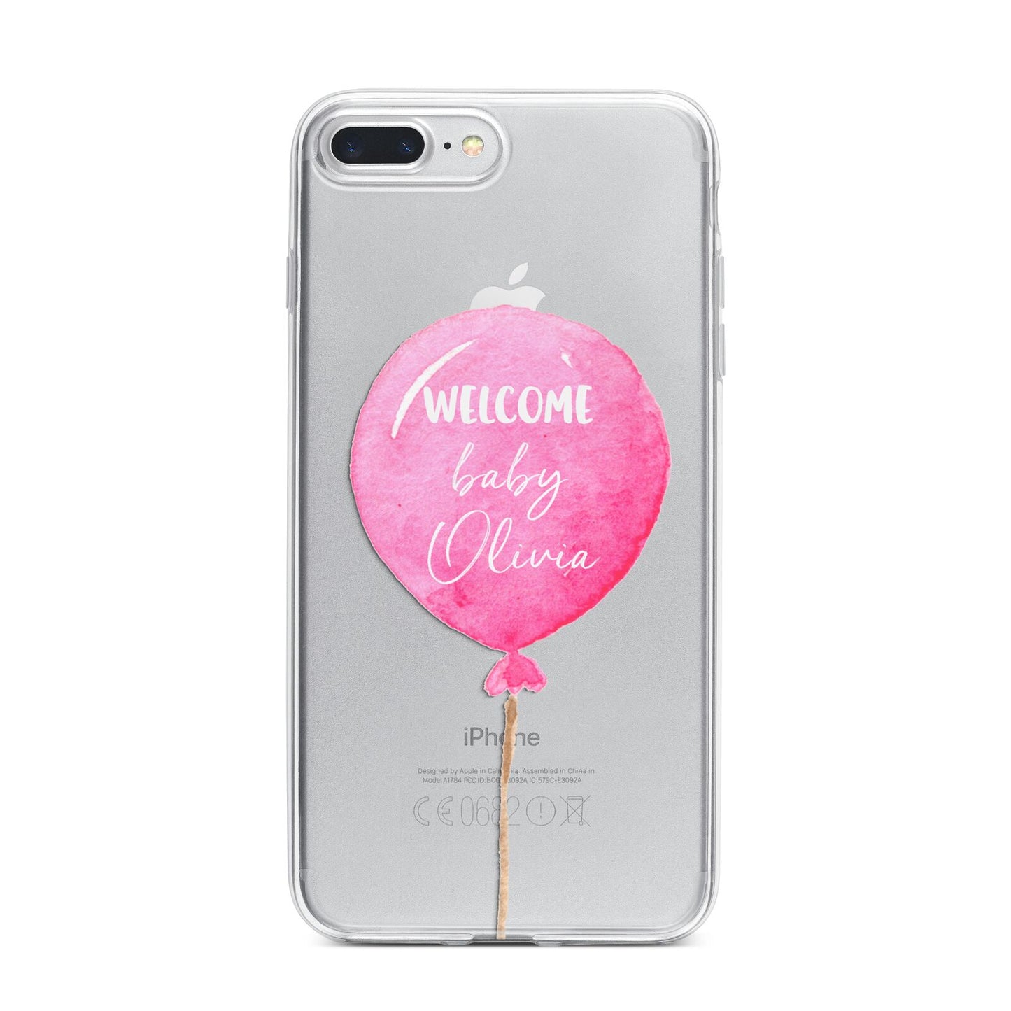 Welcome Baby Girl Balloon iPhone 7 Plus Bumper Case on Silver iPhone