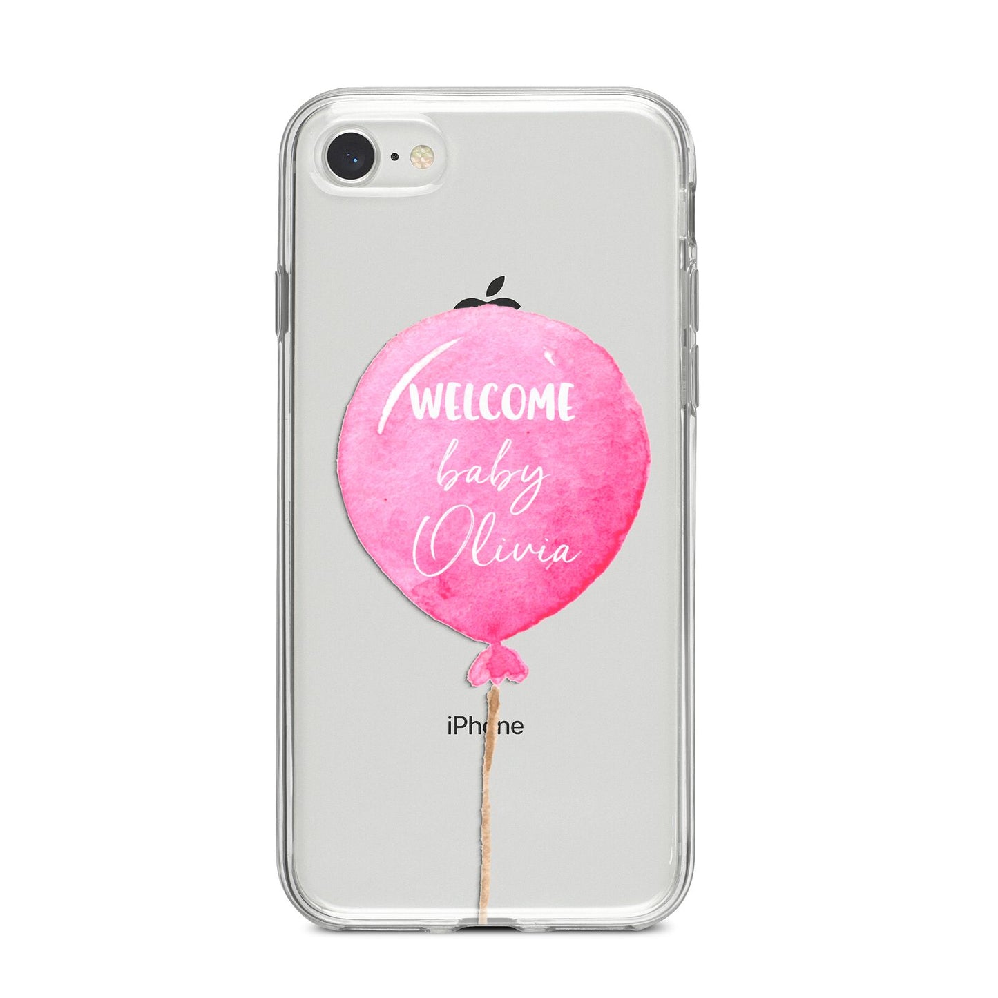 Welcome Baby Girl Balloon iPhone 8 Bumper Case on Silver iPhone