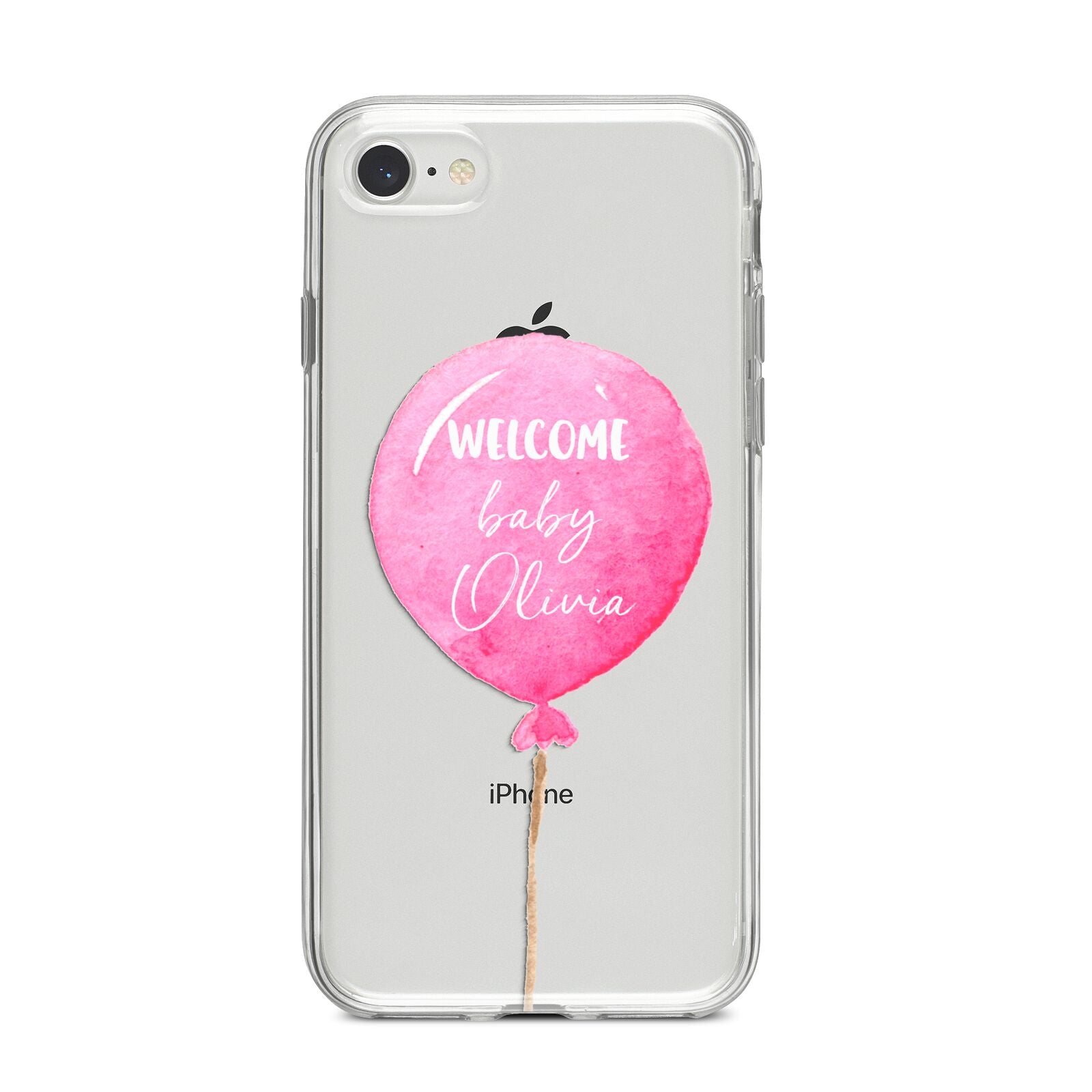 Welcome Baby Girl Balloon iPhone 8 Bumper Case on Silver iPhone