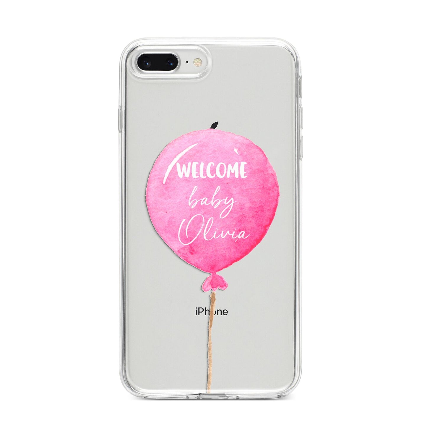 Welcome Baby Girl Balloon iPhone 8 Plus Bumper Case on Silver iPhone