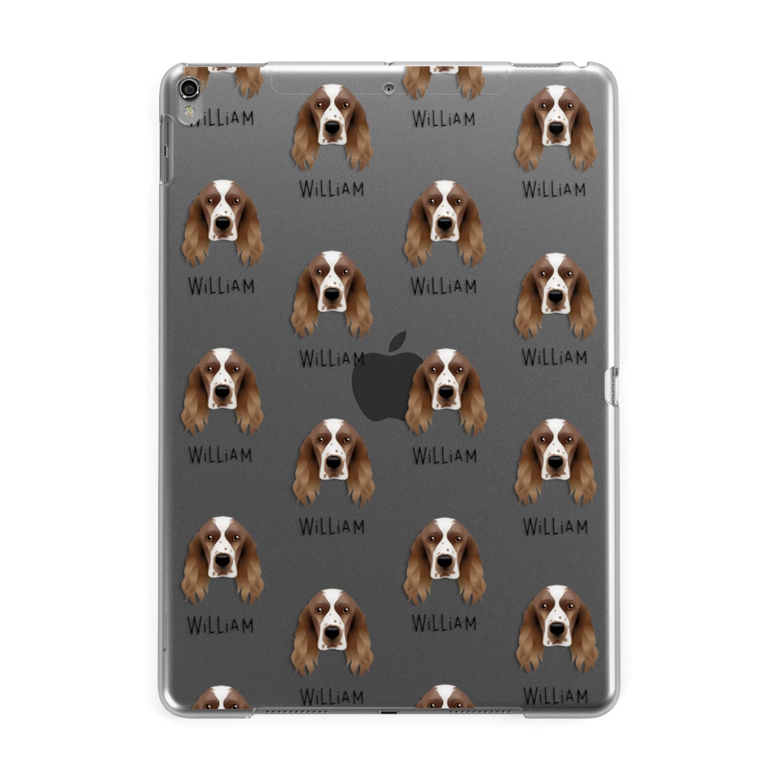 Welsh Springer Spaniel Icon with Name Apple iPad Grey Case