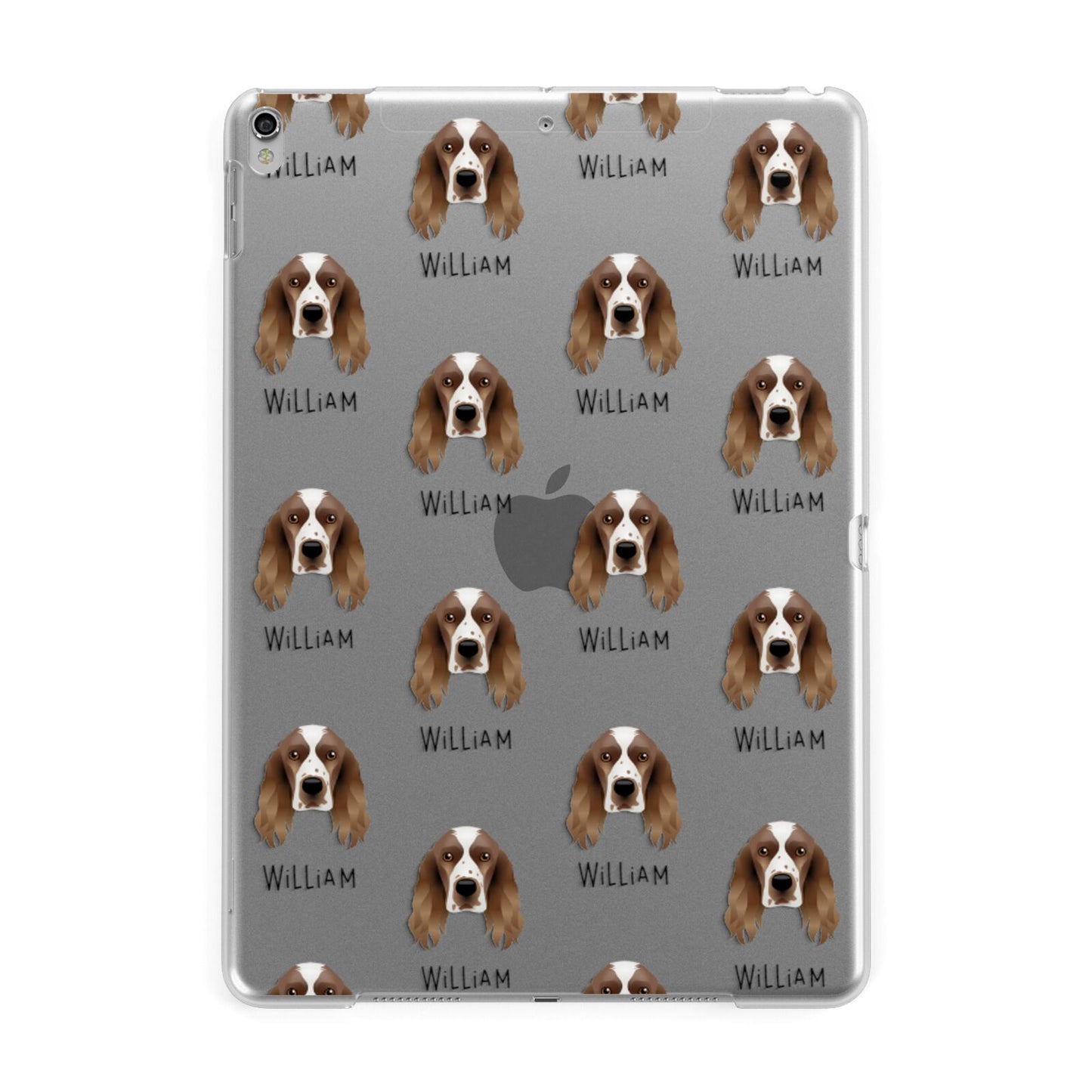 Welsh Springer Spaniel Icon with Name Apple iPad Silver Case