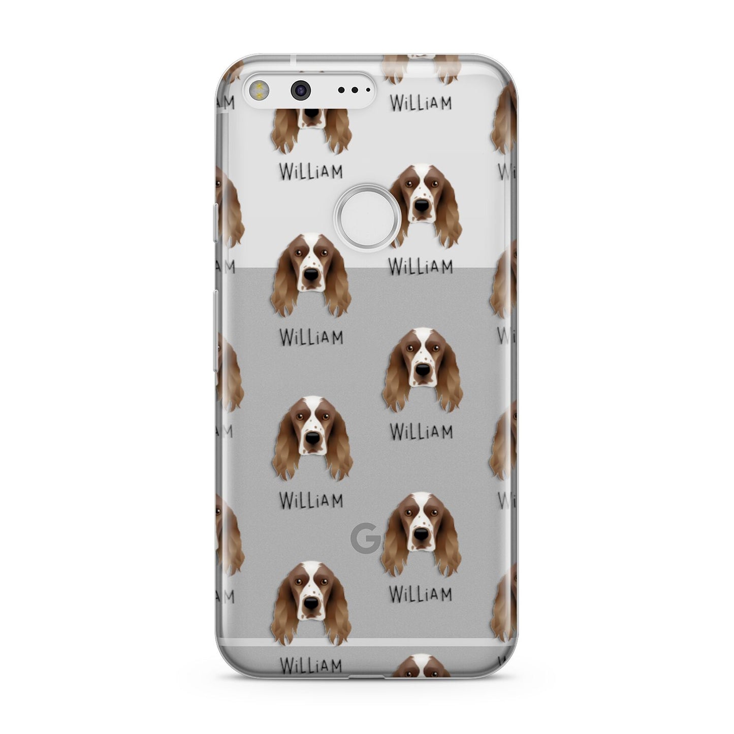 Welsh Springer Spaniel Icon with Name Google Pixel Case