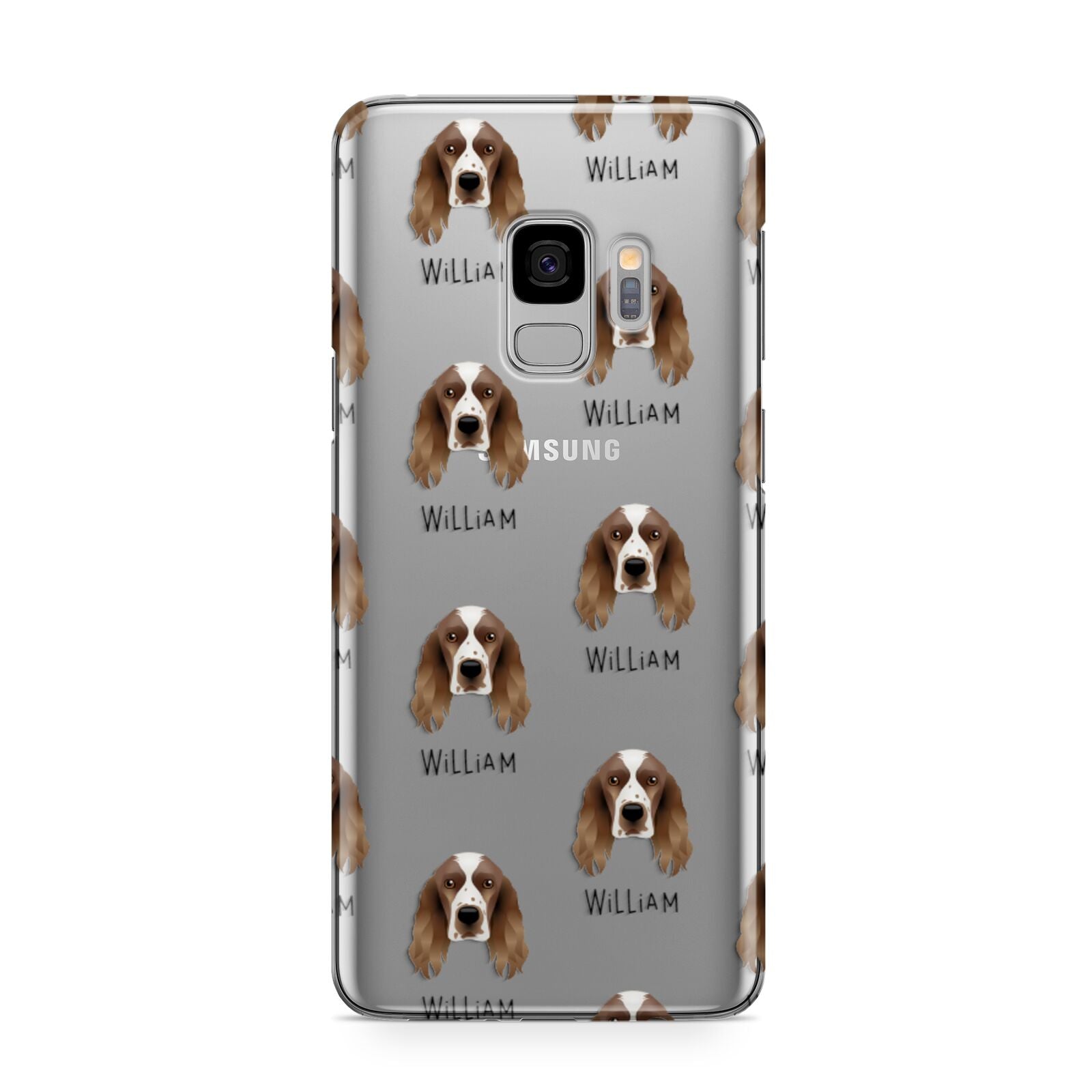 Welsh Springer Spaniel Icon with Name Samsung Galaxy S9 Case